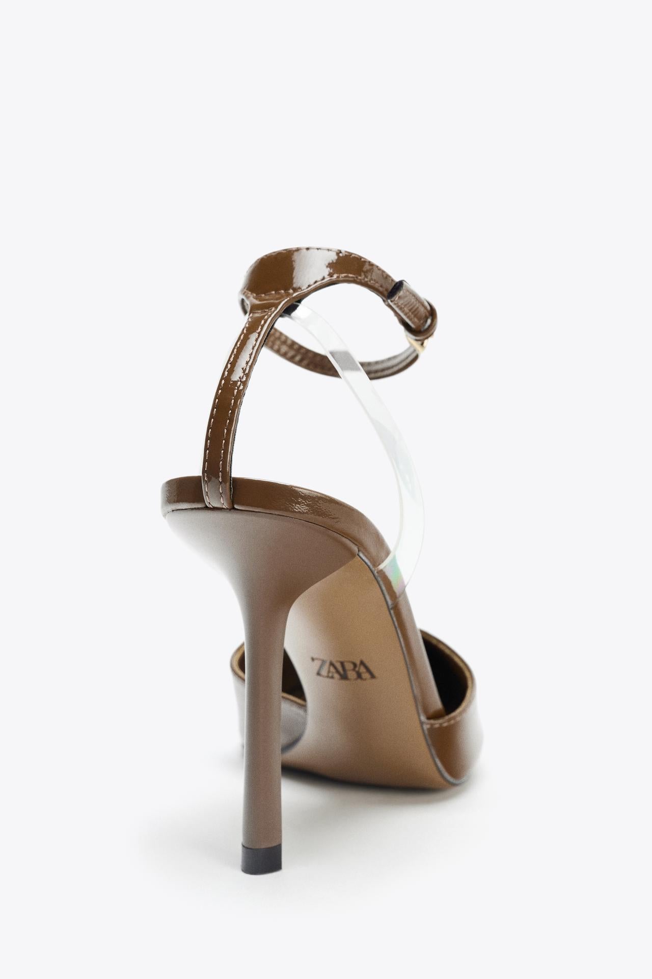 Faux Patent Heeled Shoes