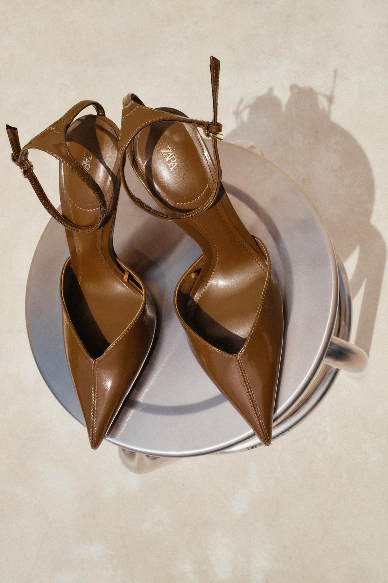 Faux Patent Heeled Shoes