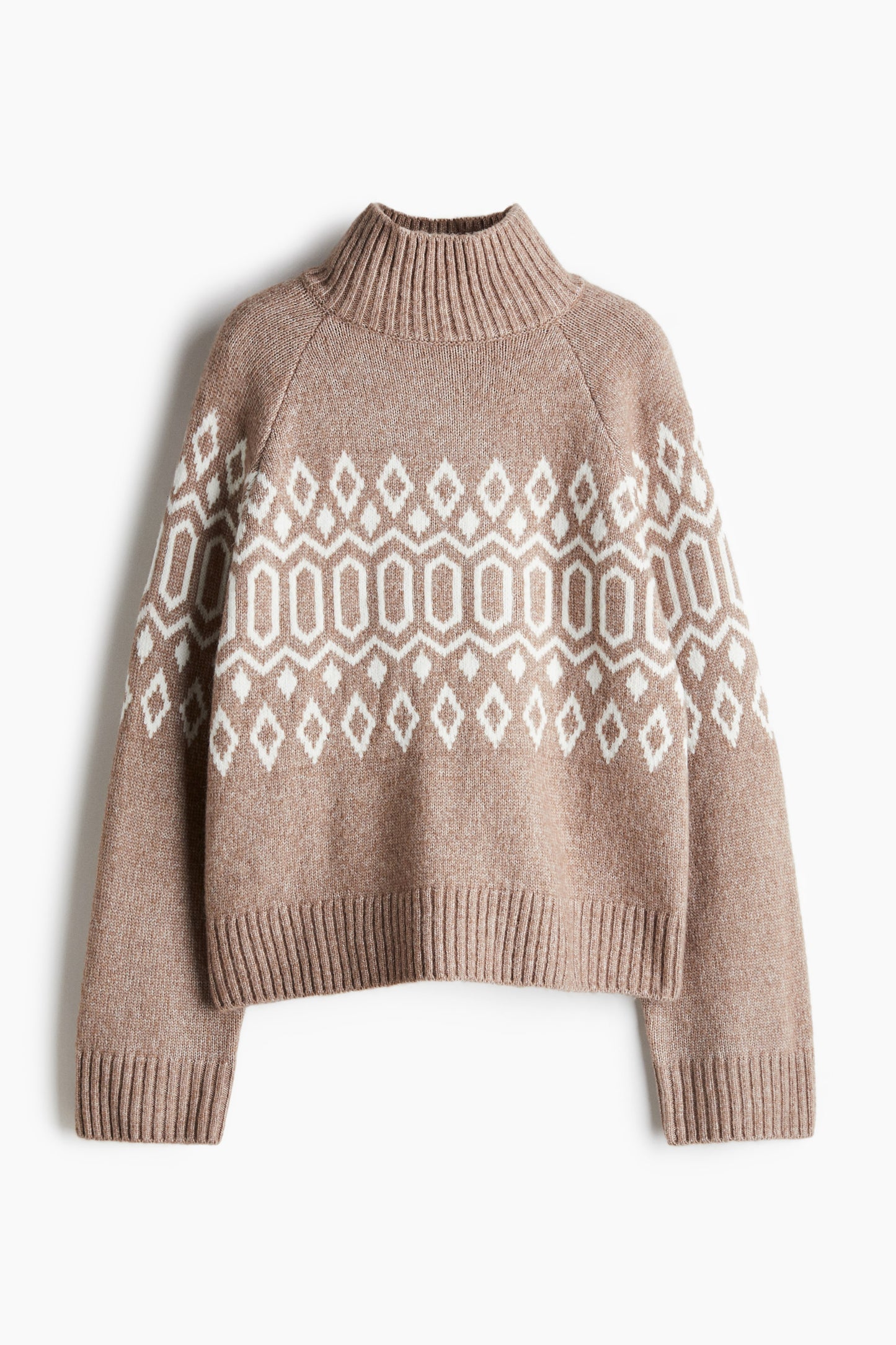 Jacquard-knit turtleneck jumper
