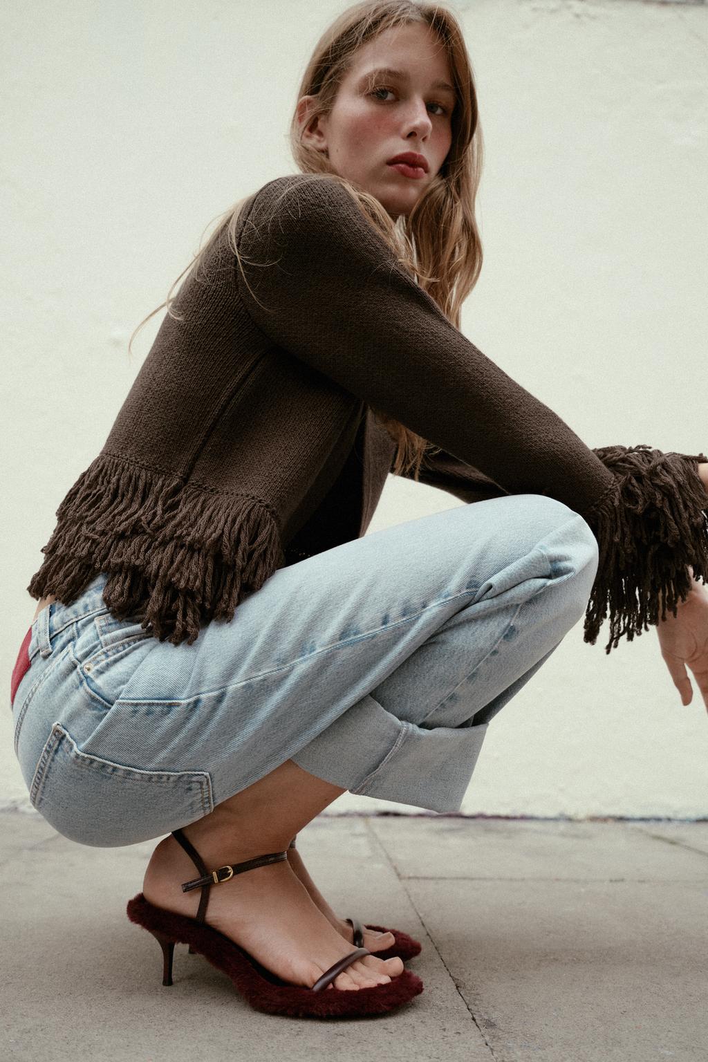 Faux Fur Heeled Sandals