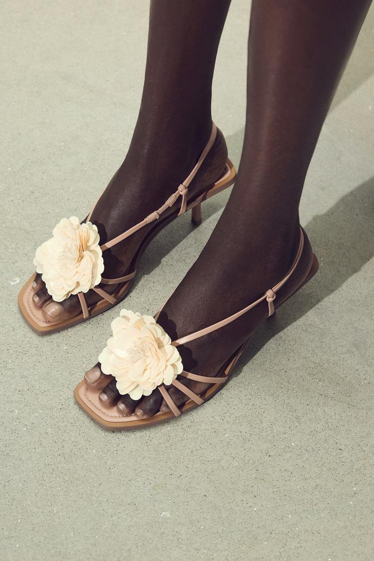 Flower Heeled Sandals