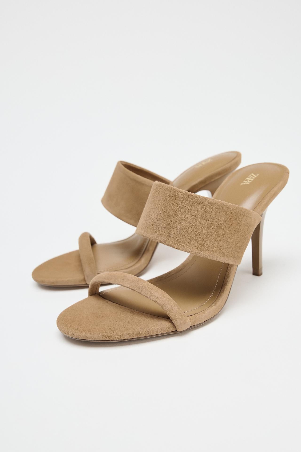 Suede Strappy Heeled Sandals