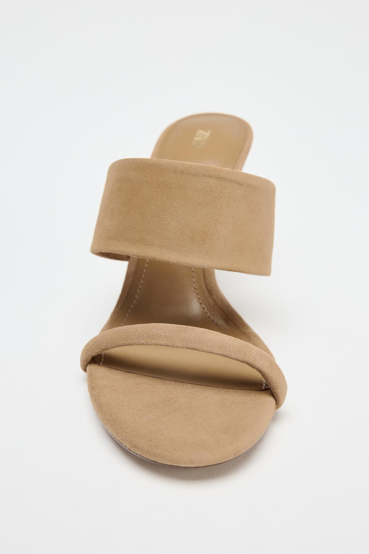 Suede Strappy Heeled Sandals