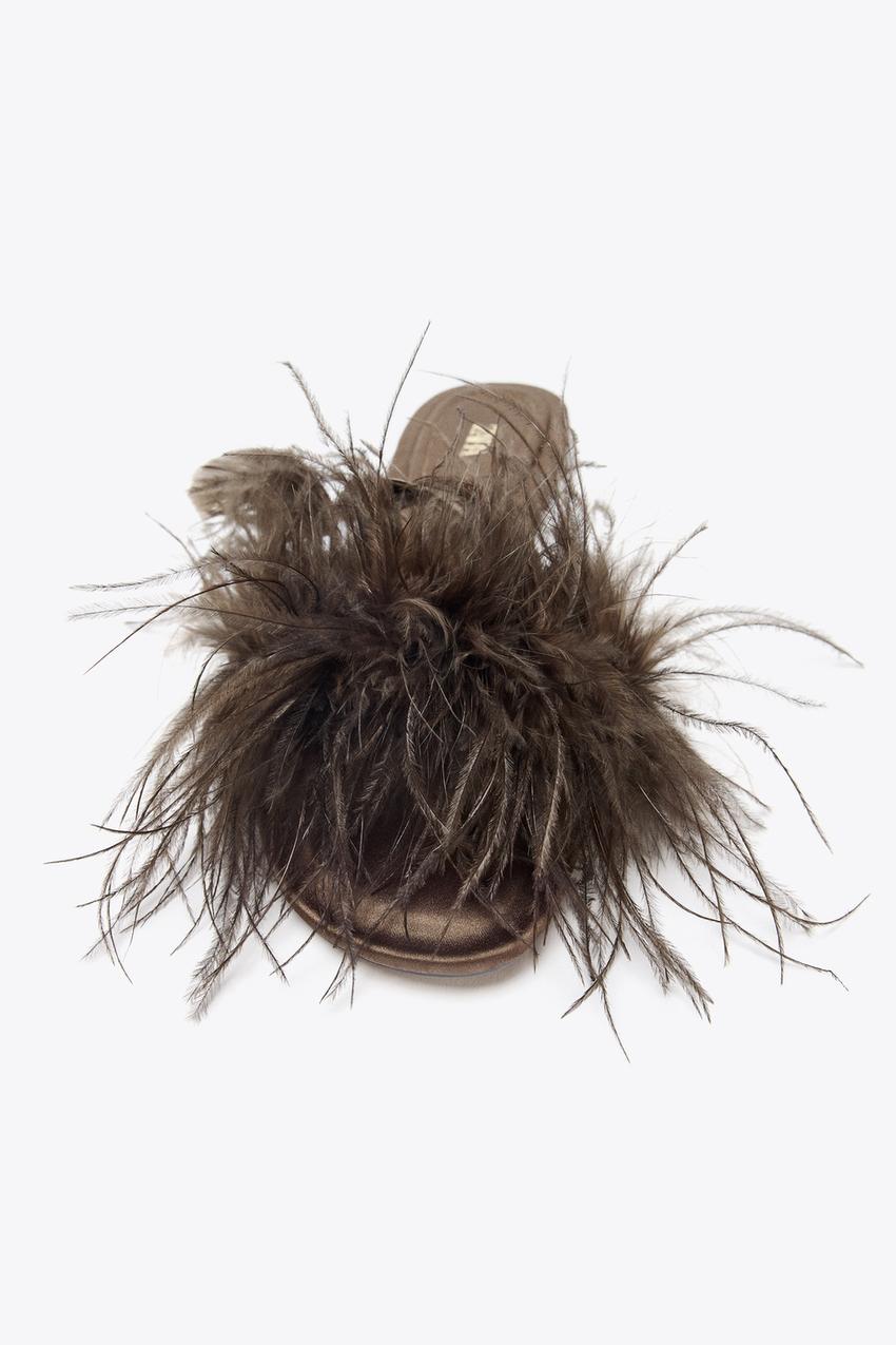Feather Flat Sandals