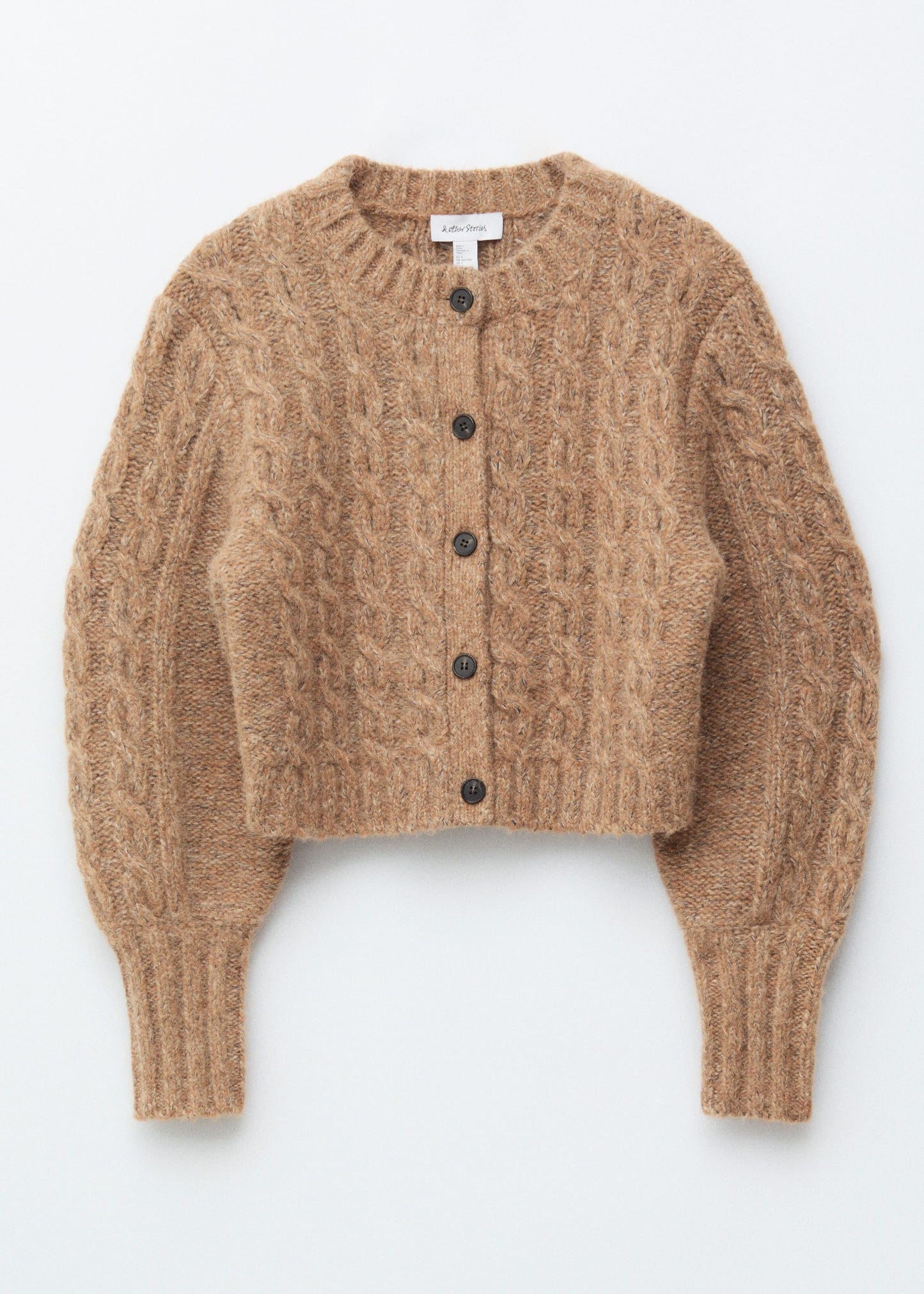 Alpaca-Blend Cable-Knit Cardigan