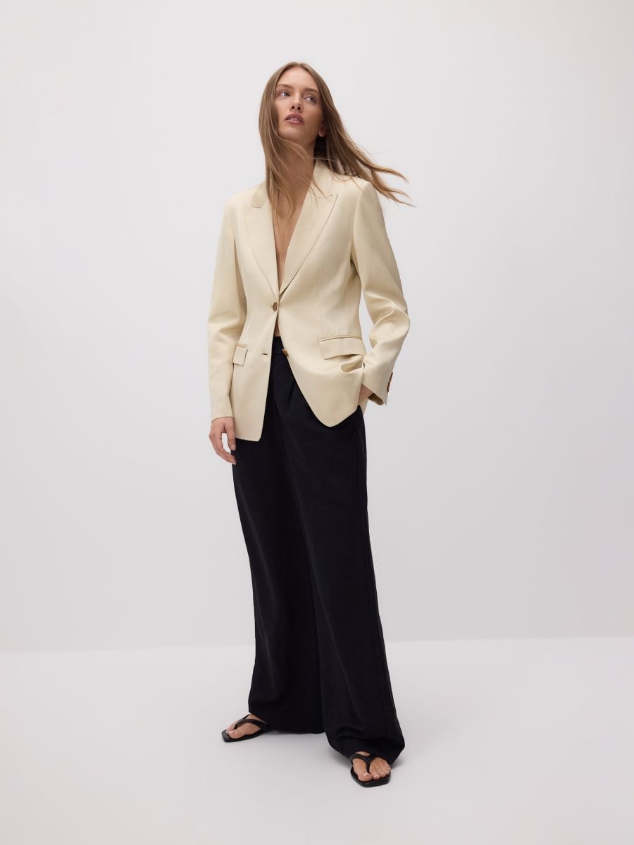 Linen blend satin blazer