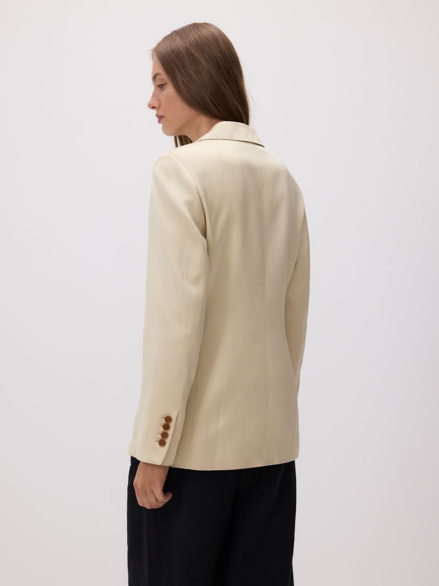 Linen blend satin blazer