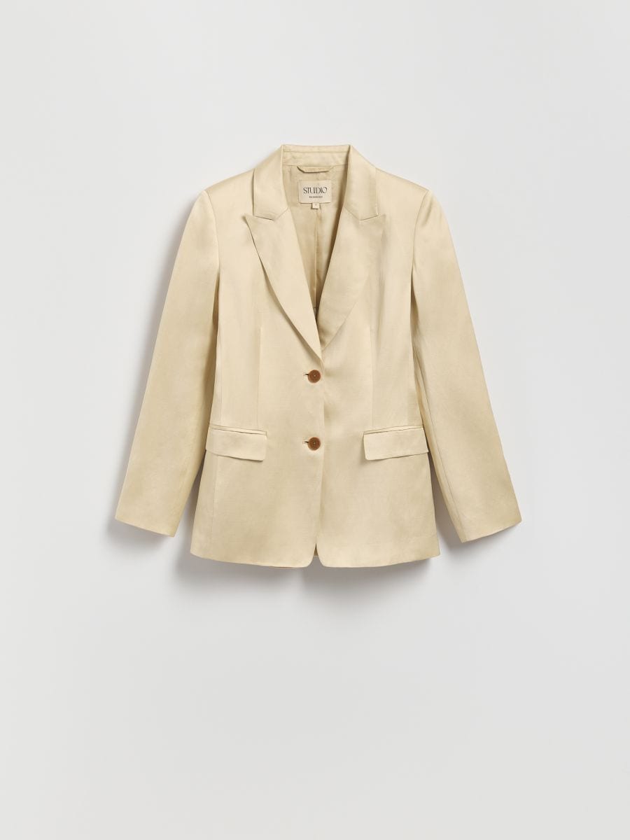 Linen blend satin blazer