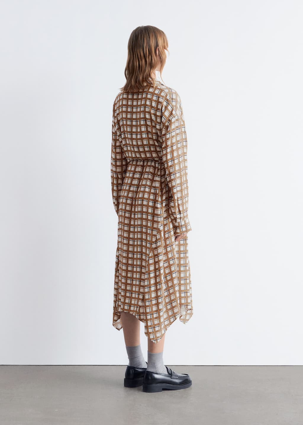Tie-Detail Midi Shirt Dress