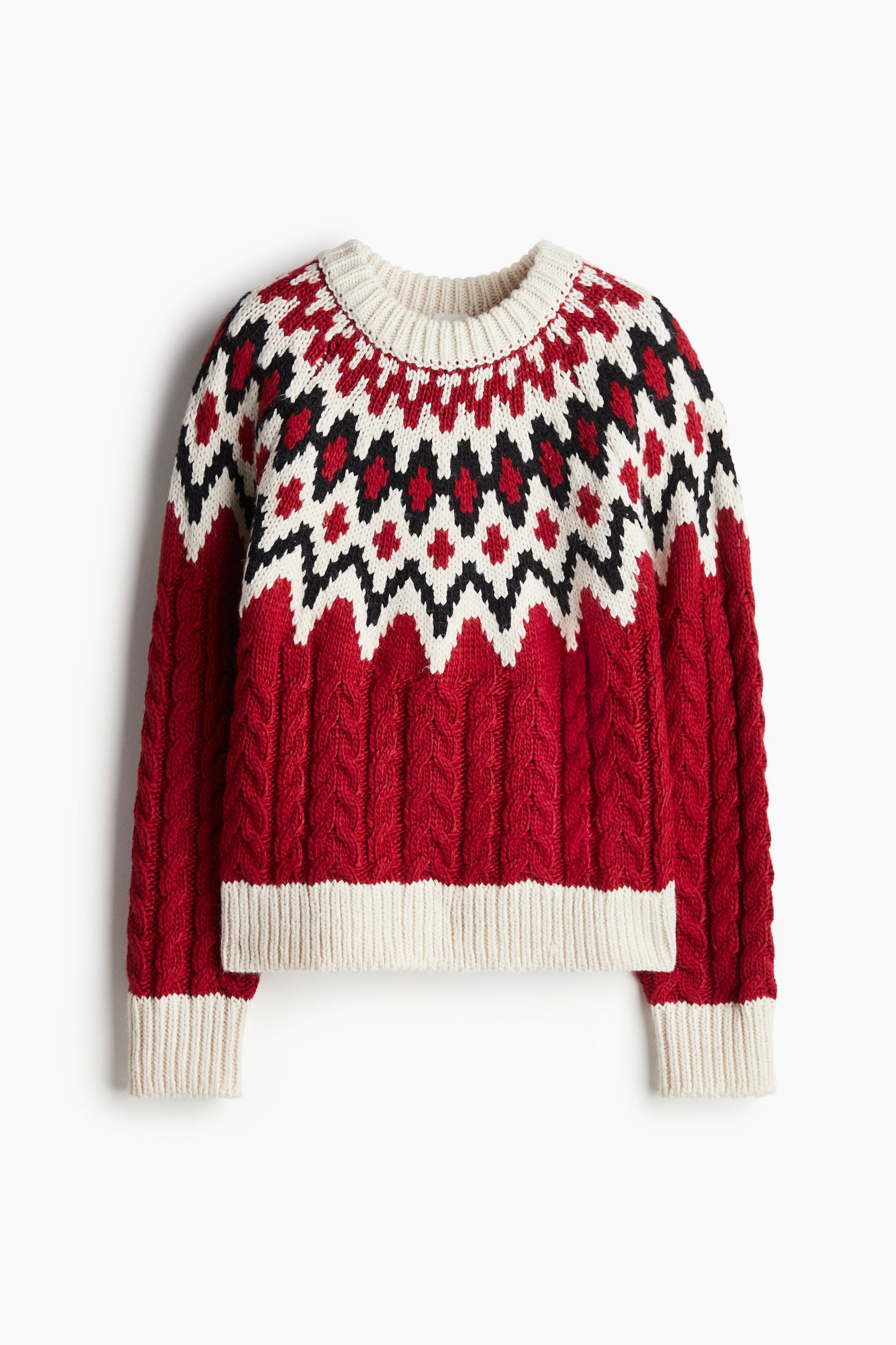 Mixed-knit jumper