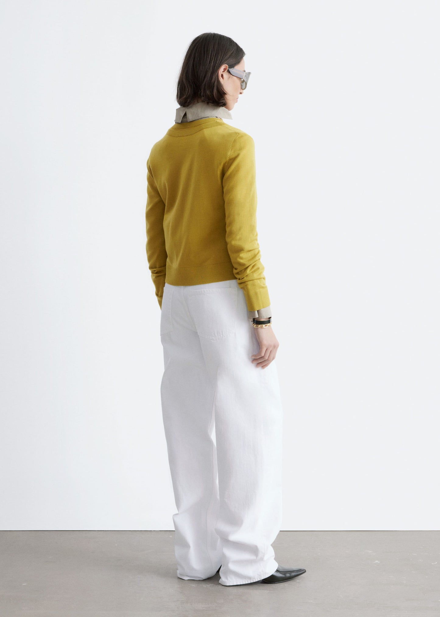 Double-Layer Merino Wool Cardigan