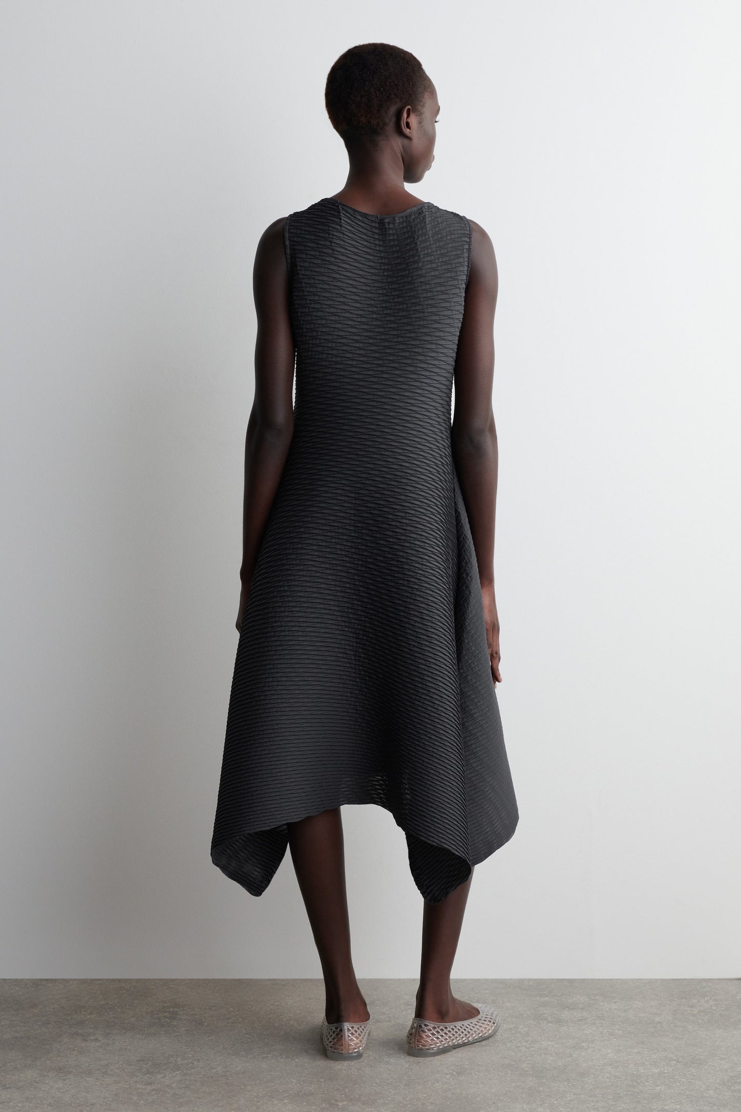 Voluminous Pleated Midi Dress