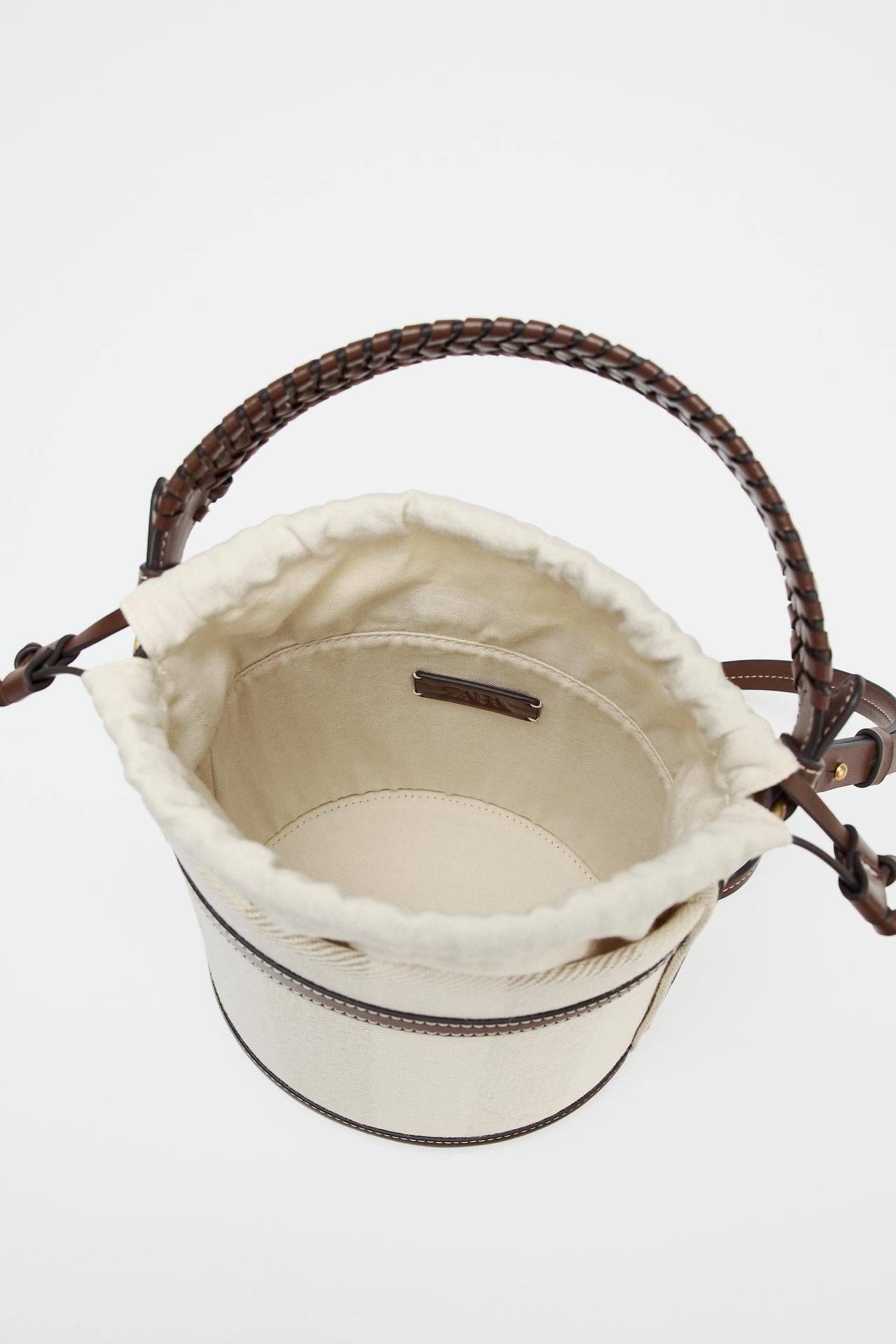 Striped Canvas Bucket Bag