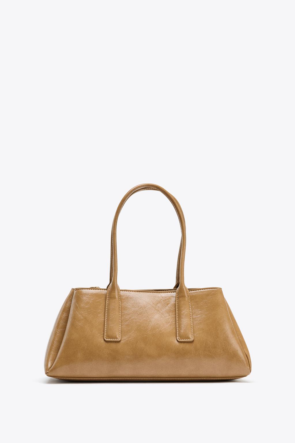 Crackled-Effect City Bag