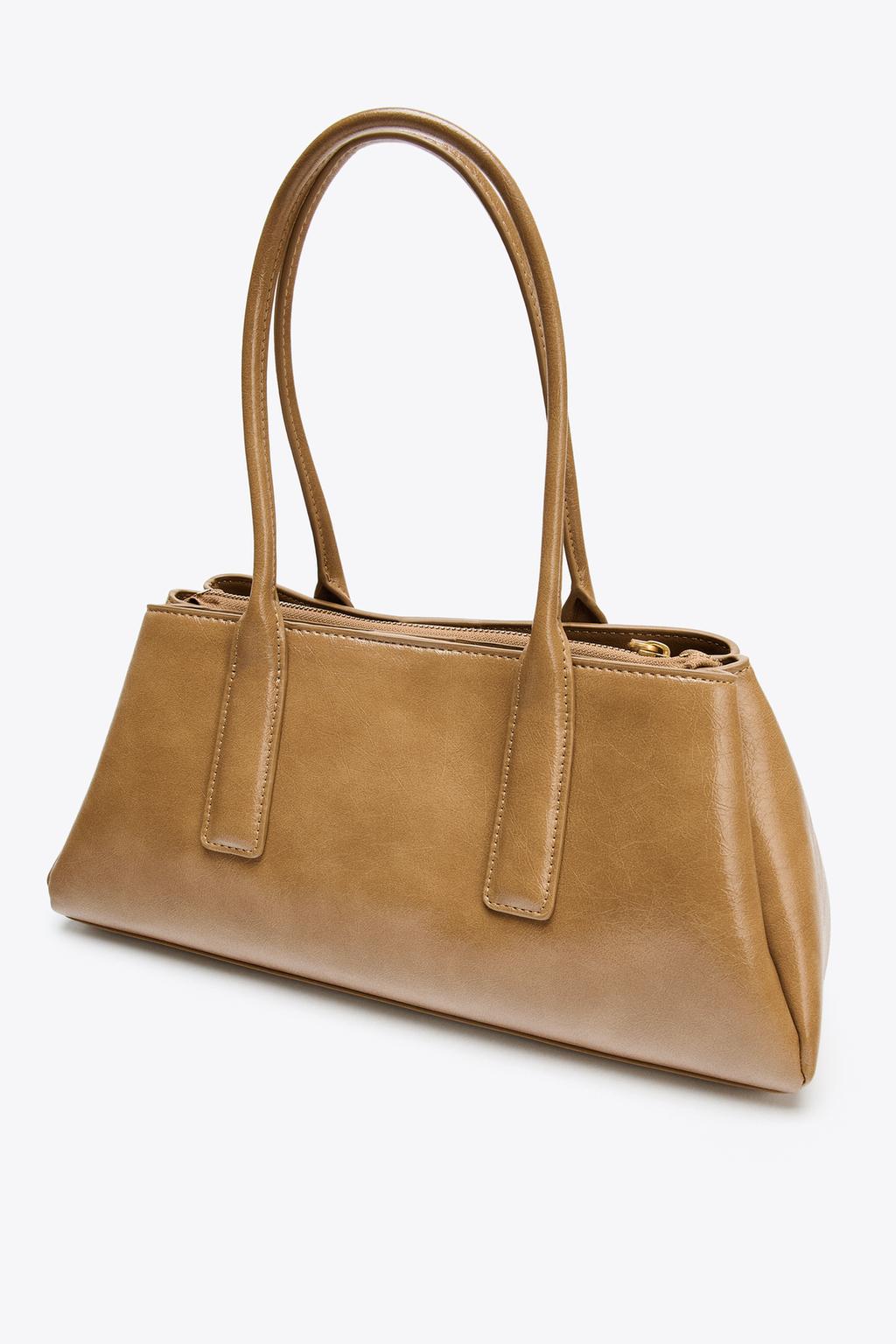 Crackled-Effect City Bag