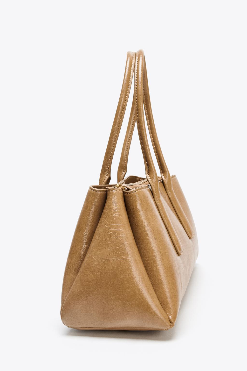Crackled-Effect City Bag