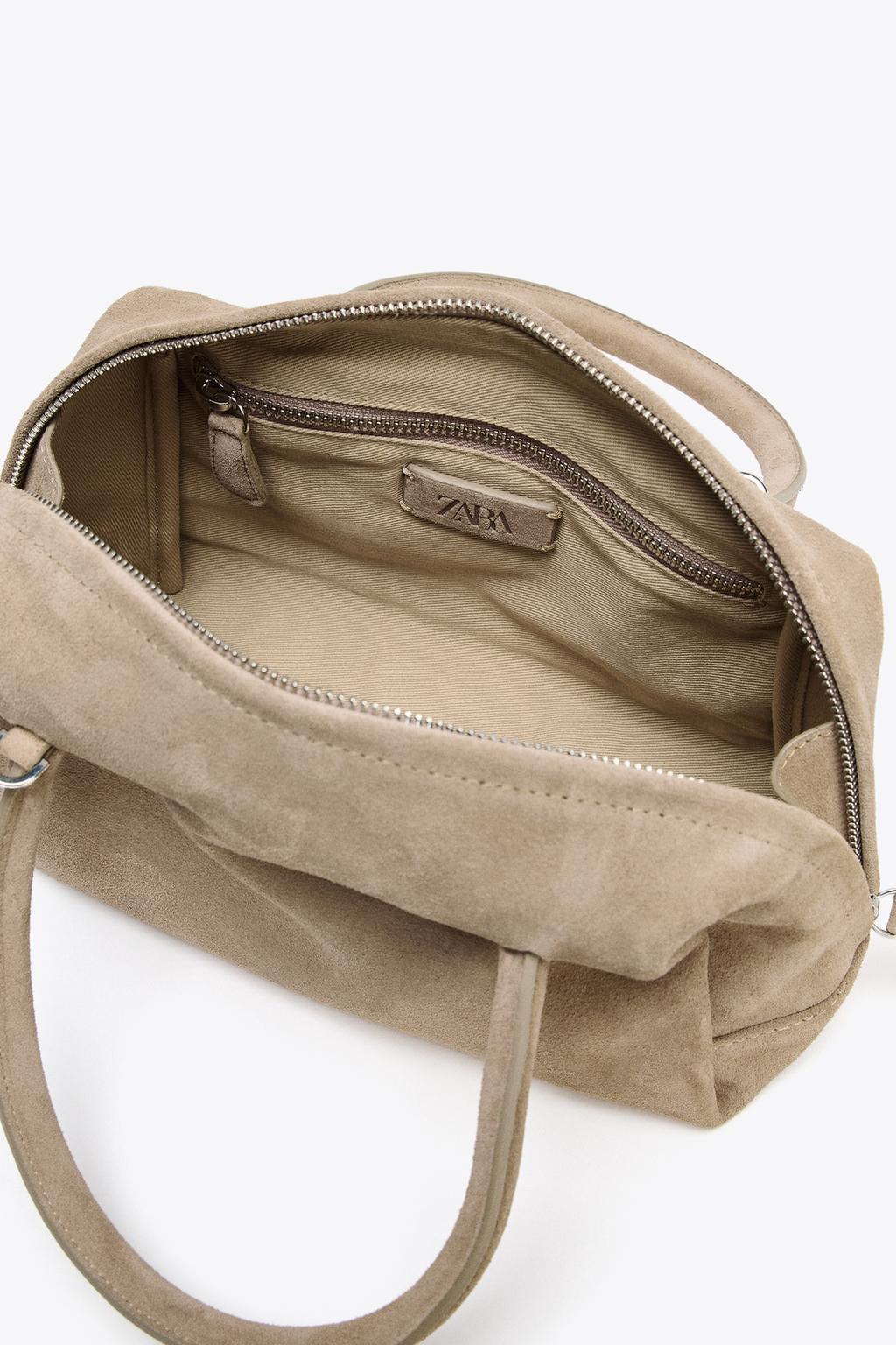Split Suede Bowling Bag