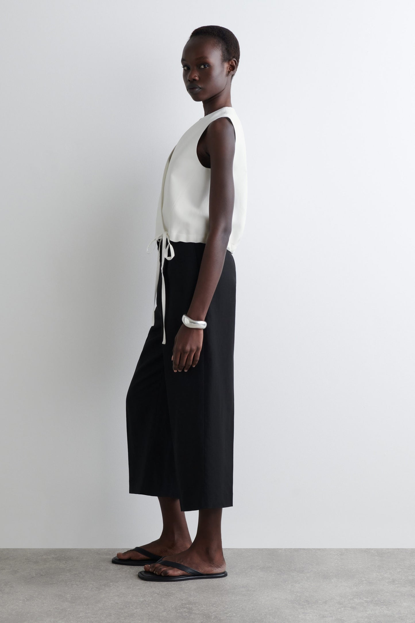 Tie-Detail Wrap Waistcoat