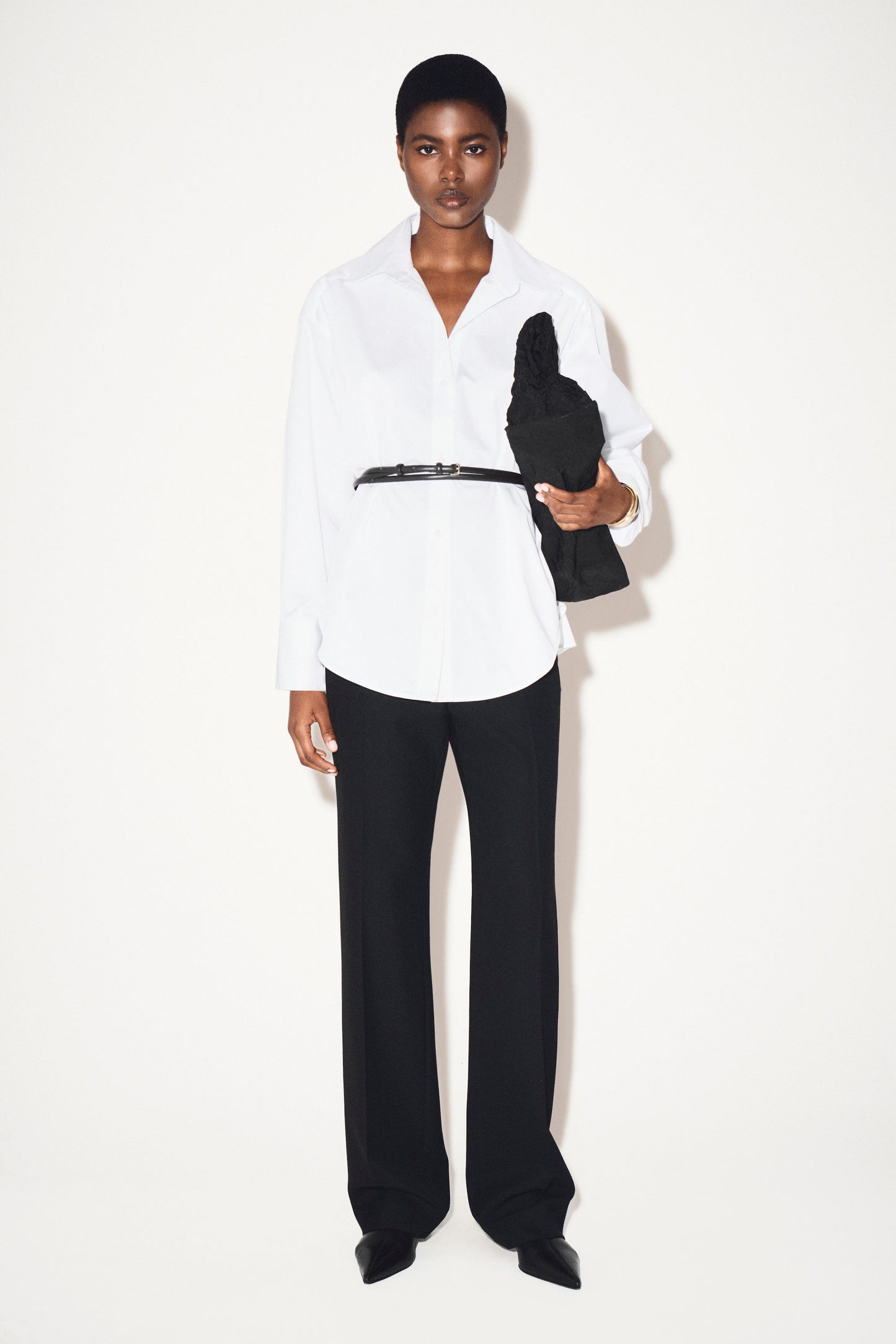Open-Collar Cotton Shirt