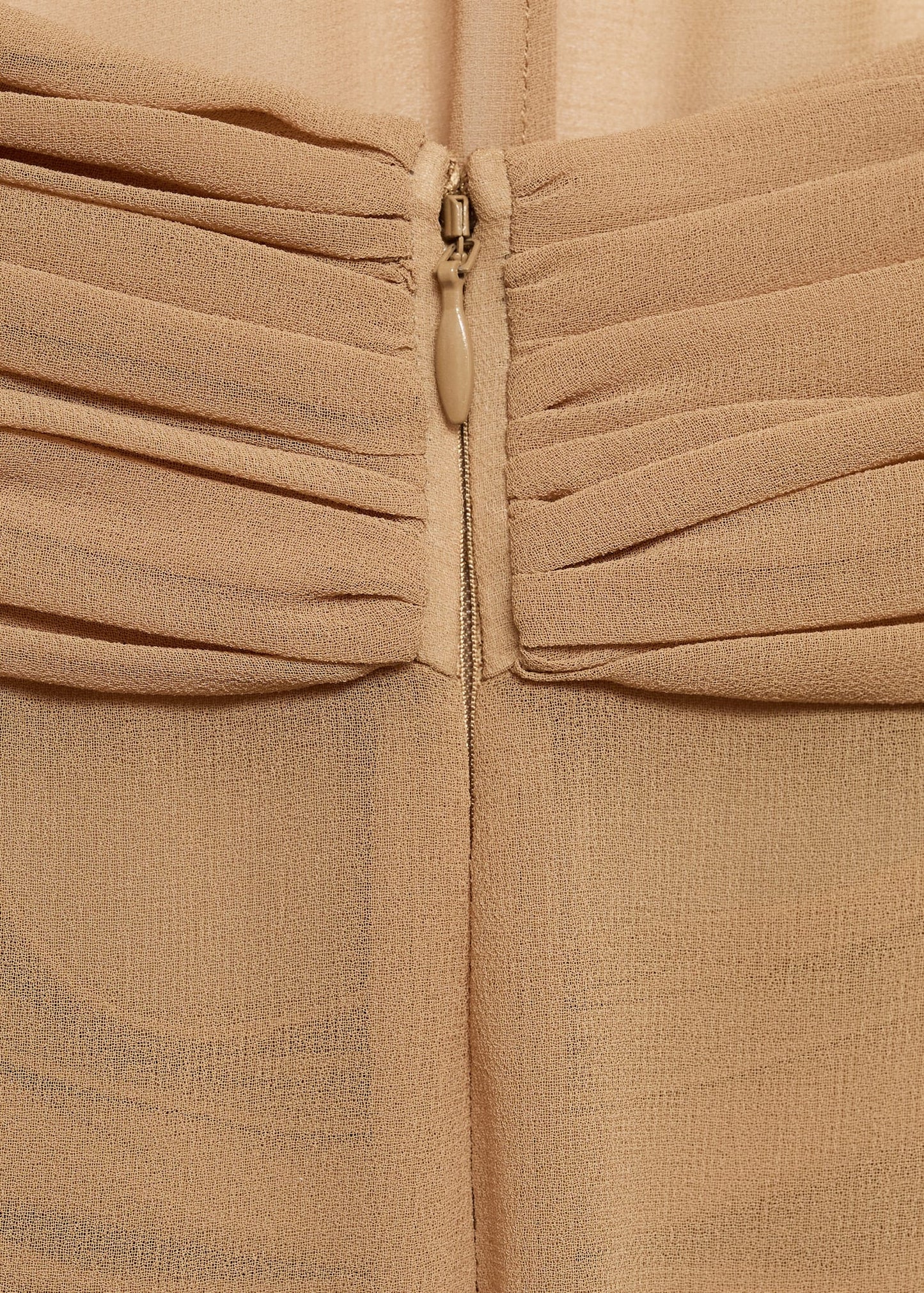 Long semi-transparent dress with crossed neckline
