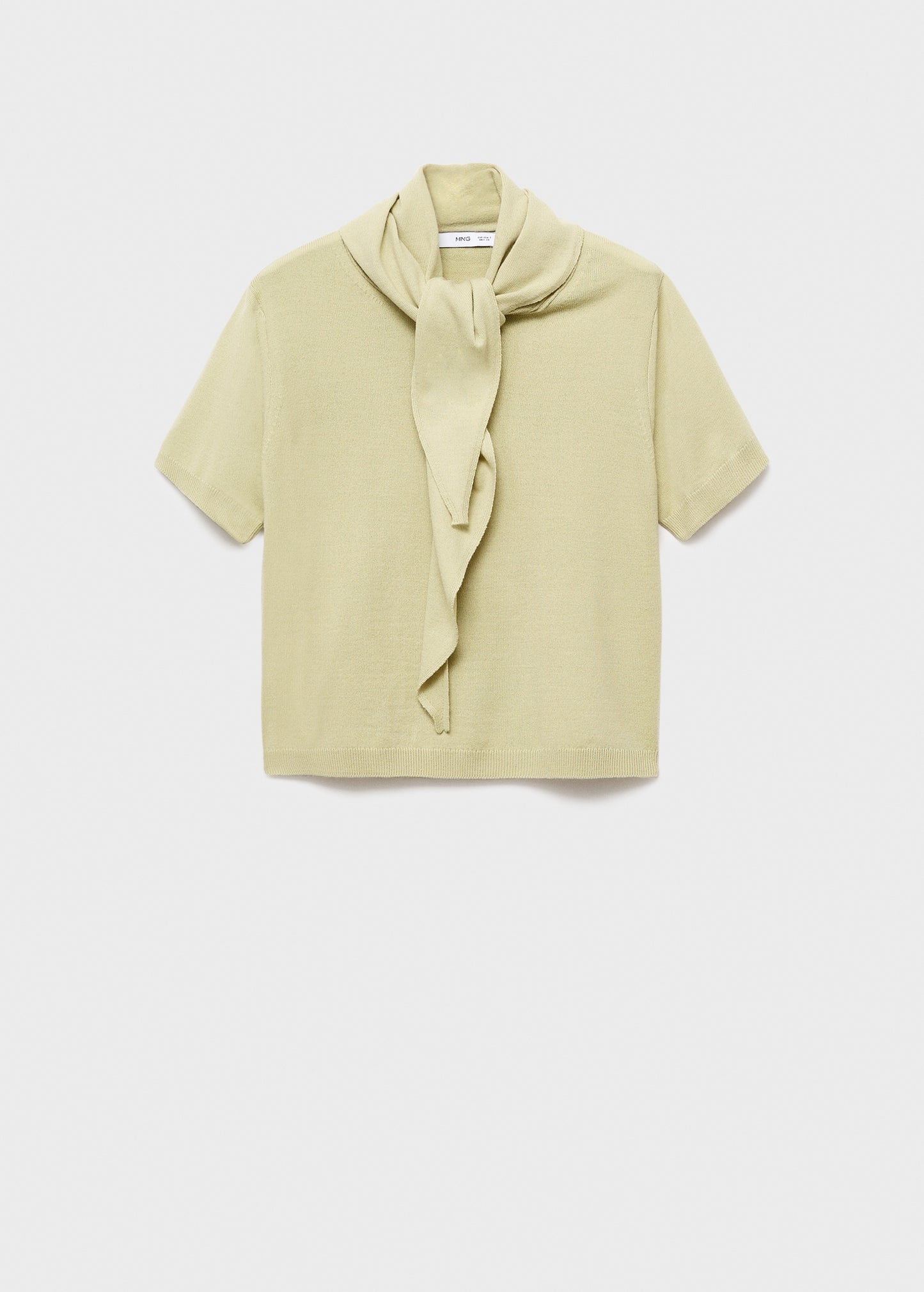 Short sleeve scarf sweater