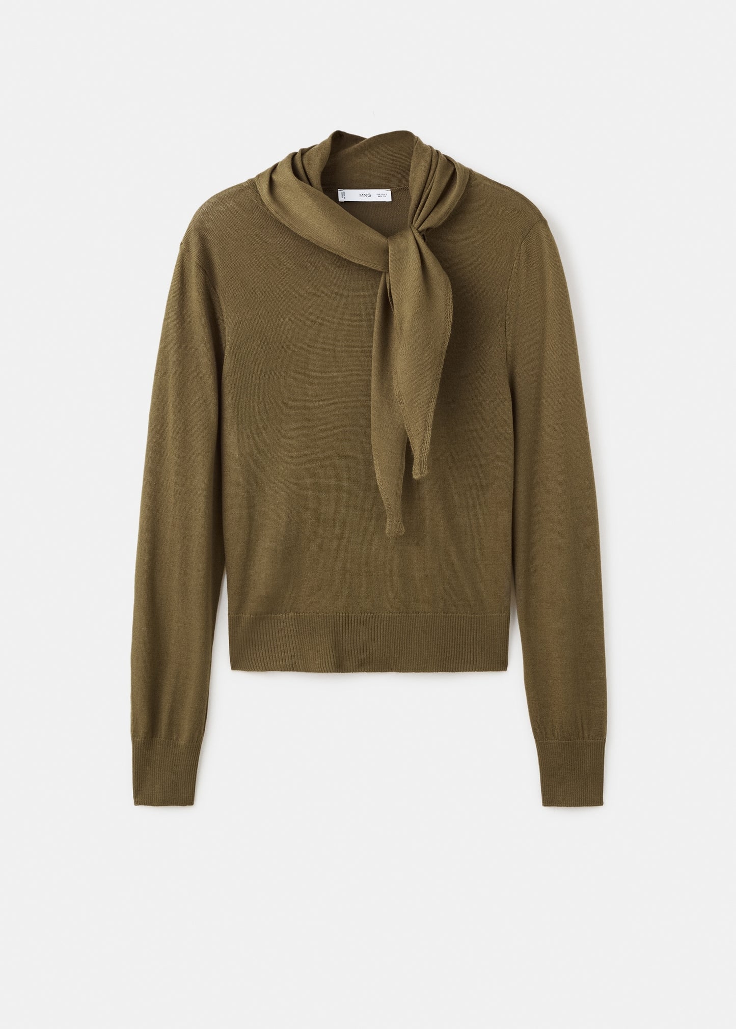 Knotted turtleneck sweater