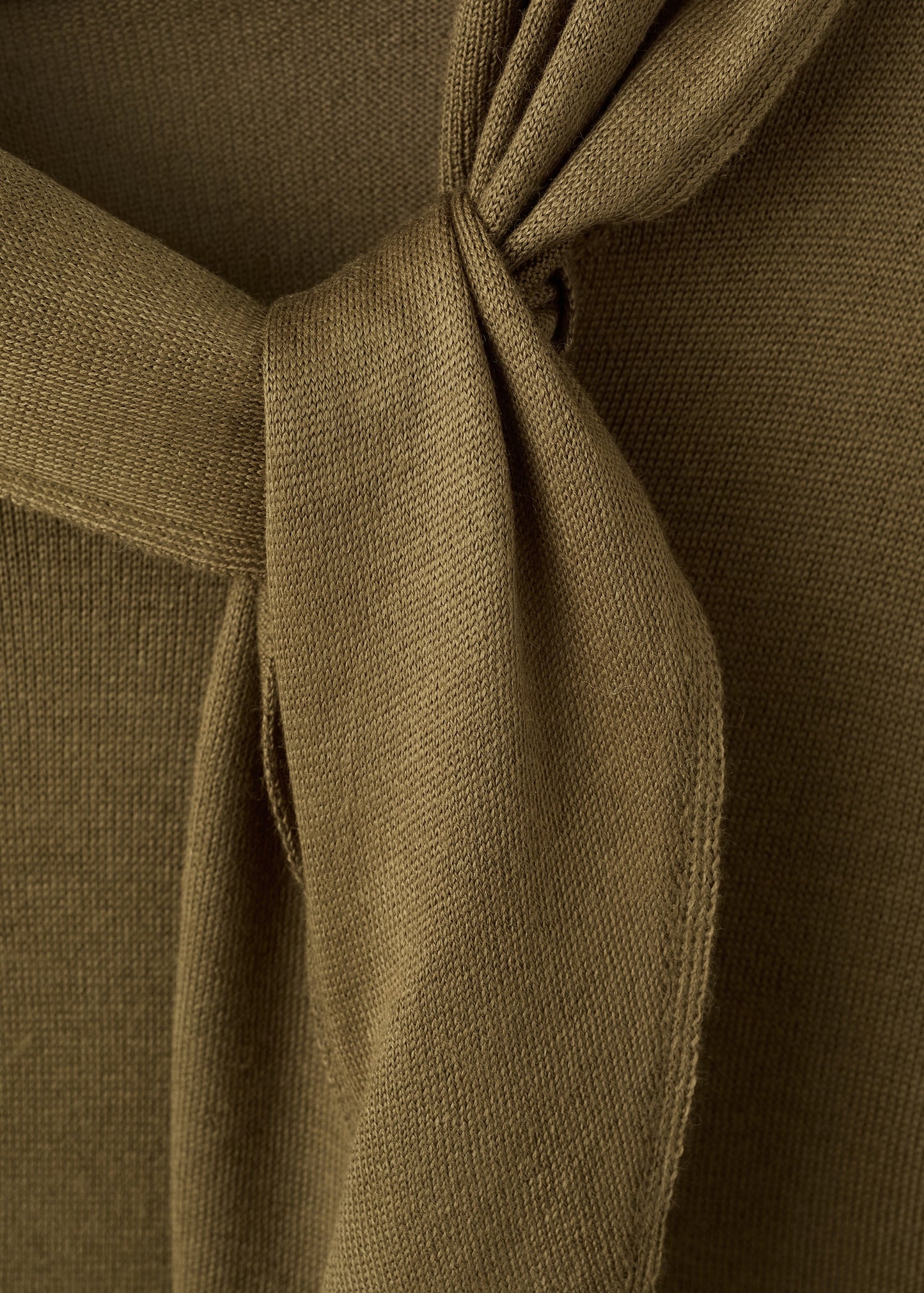 Knotted turtleneck sweater