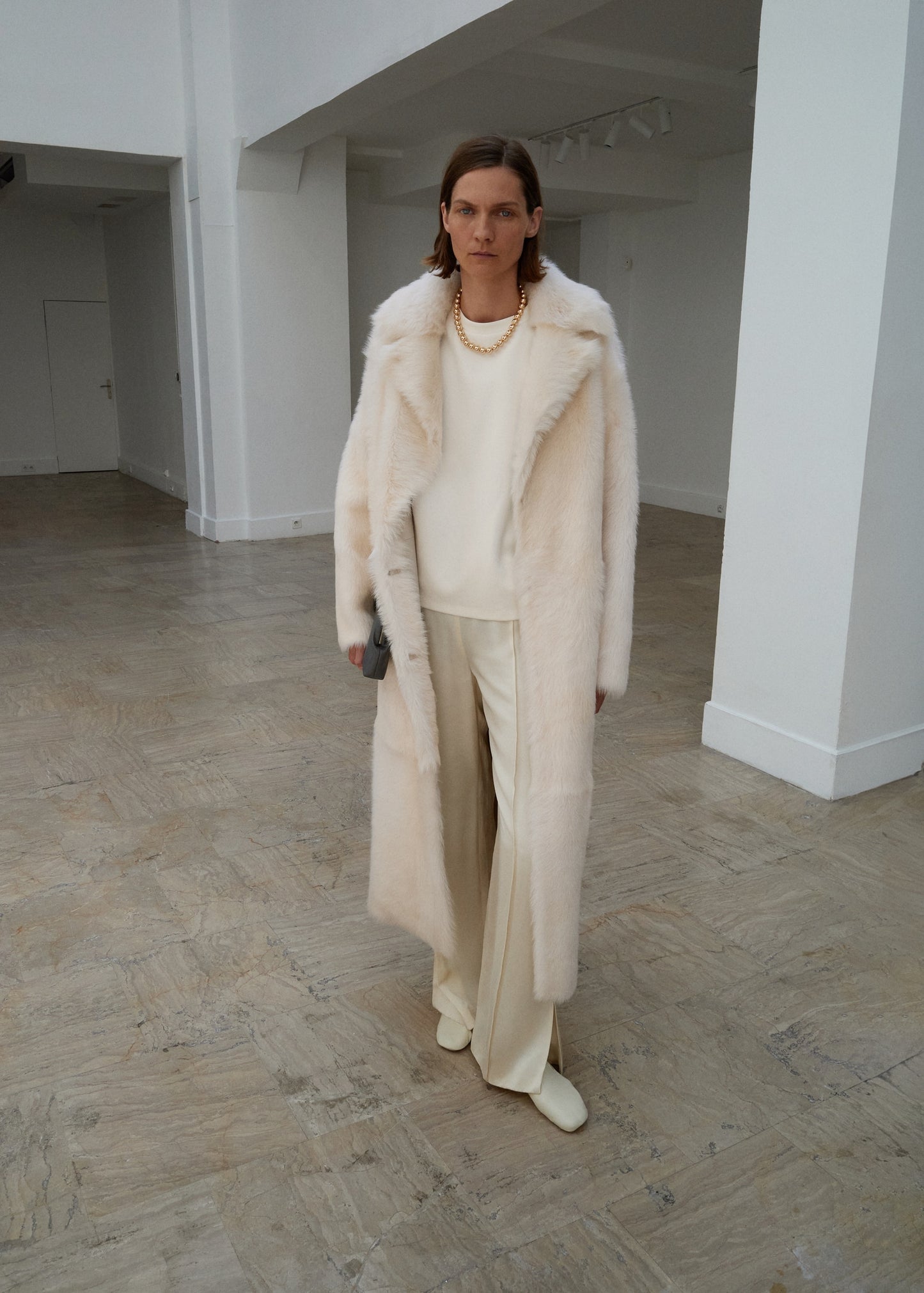 Satin trousers with side openings
