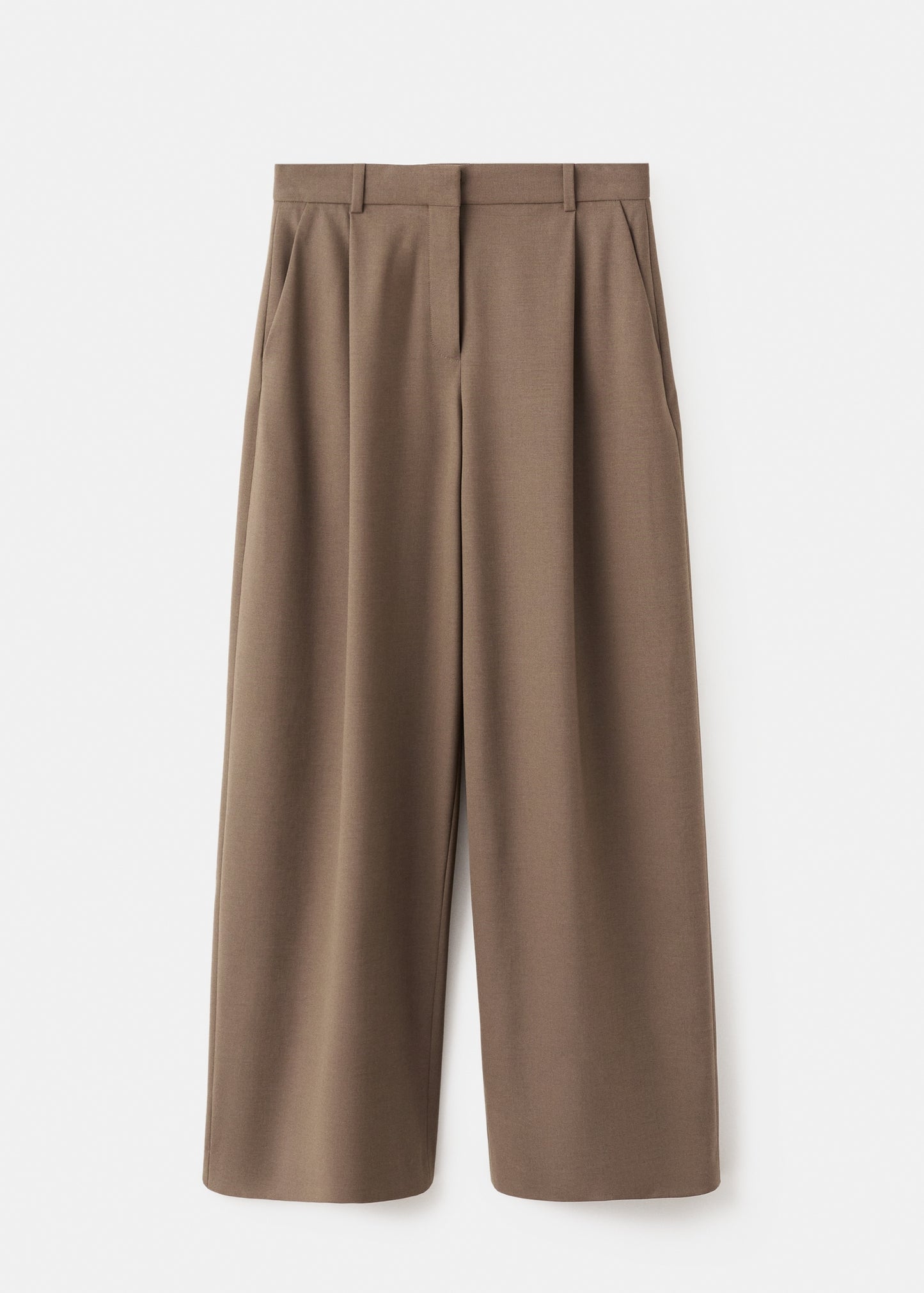 Pleated straight-leg suit trousers