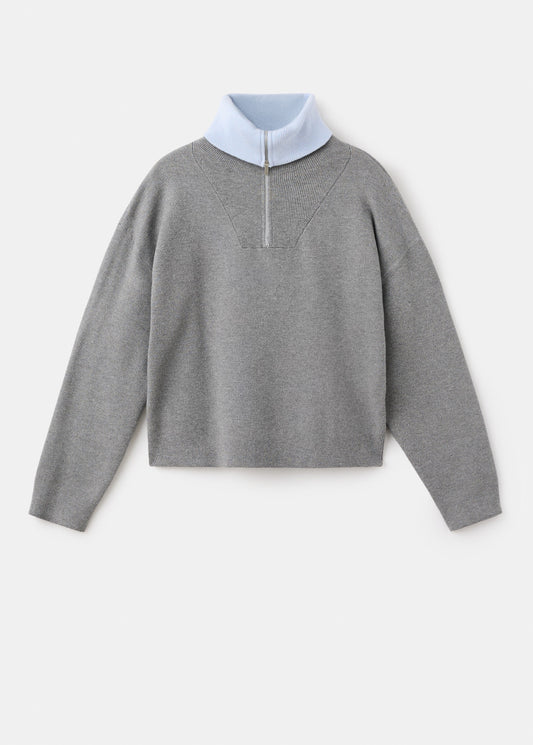Turtleneck sweater with zip