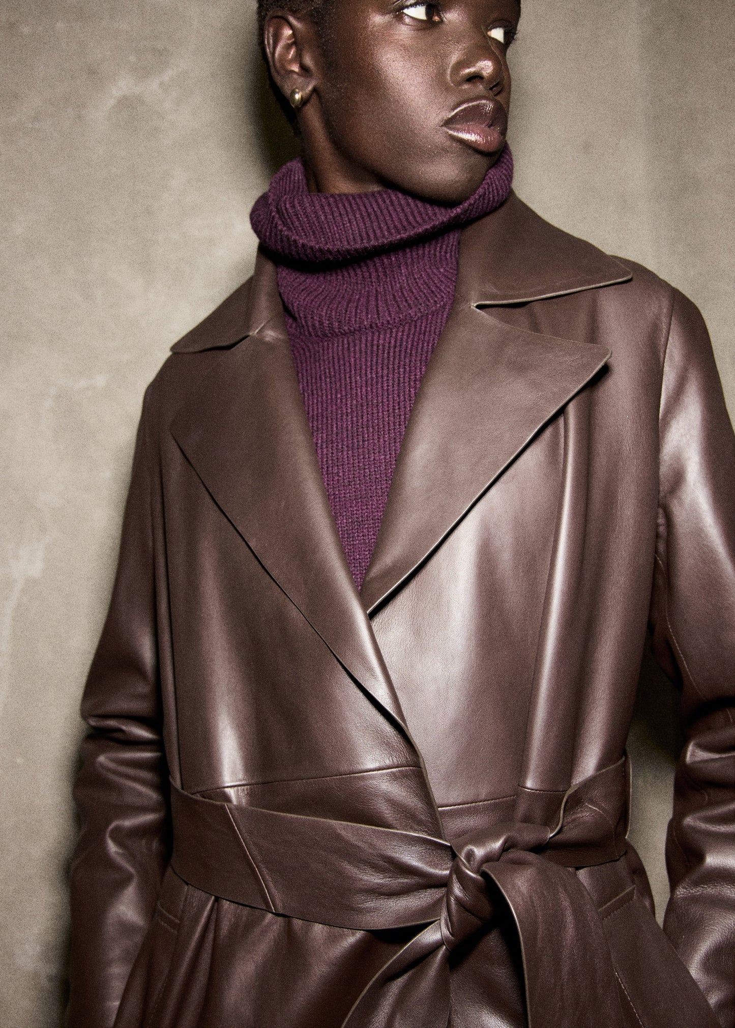 Turtleneck sweater with slits