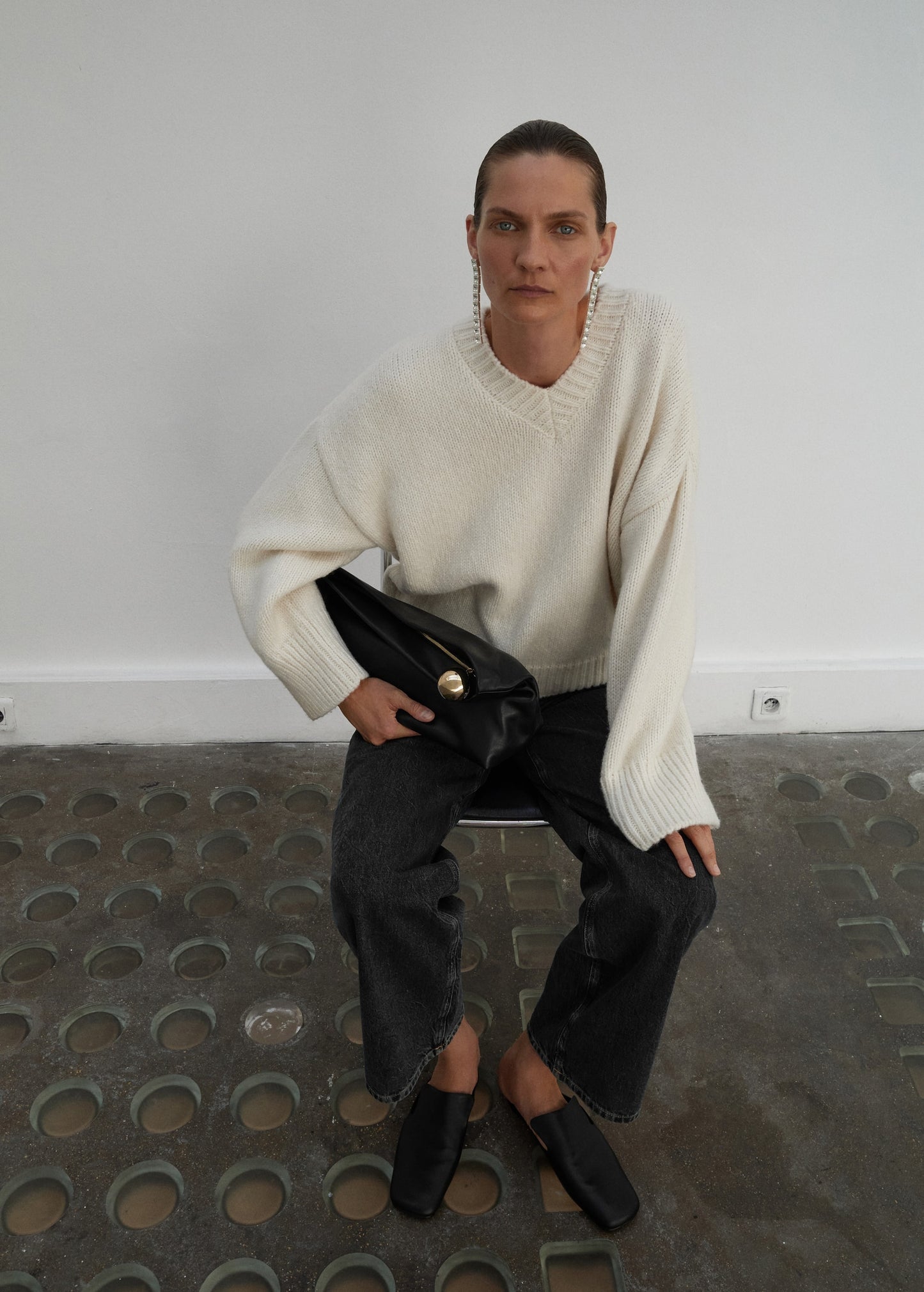 V-neck wool sweater