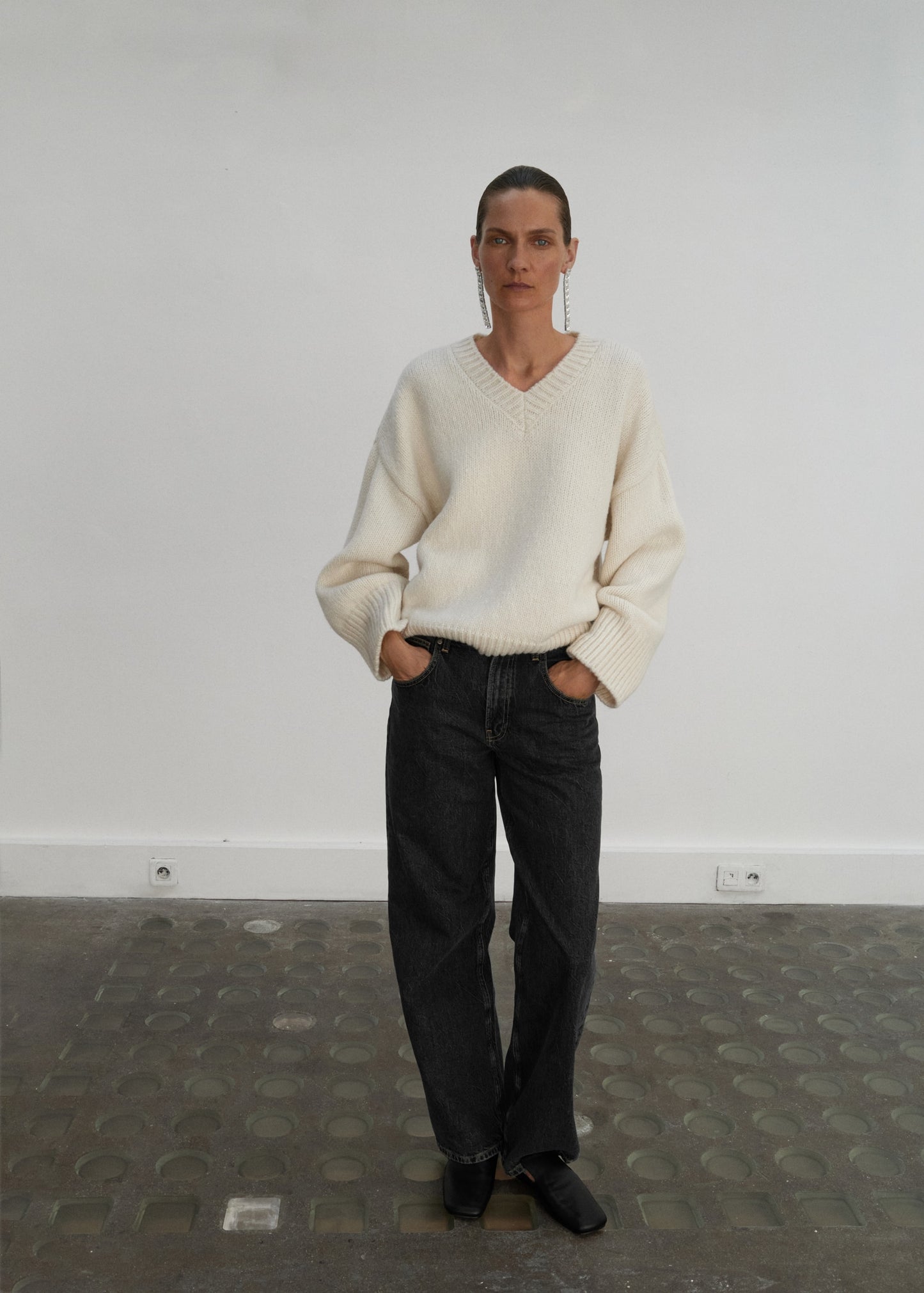 V-neck wool sweater