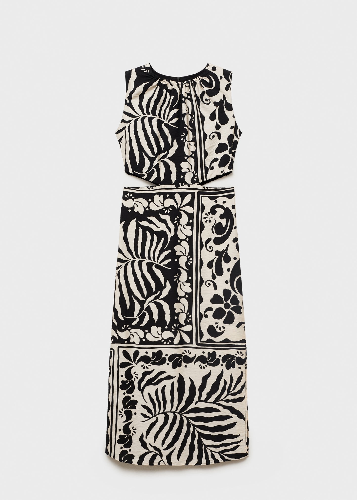Printed dress with cut-out