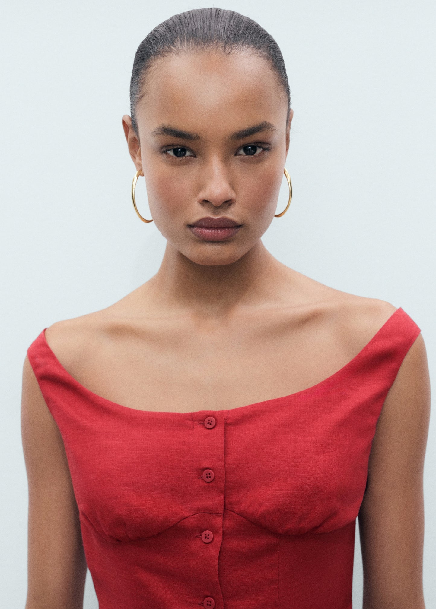 Buttoned midi dress