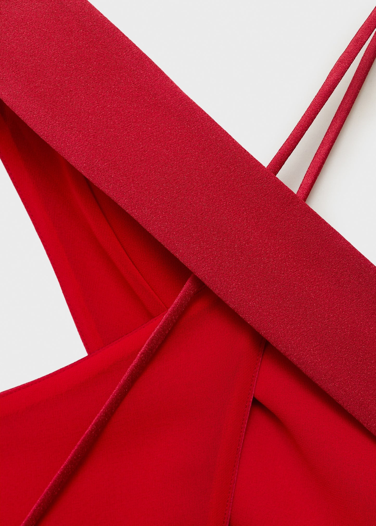 Cross-neckline slit dress