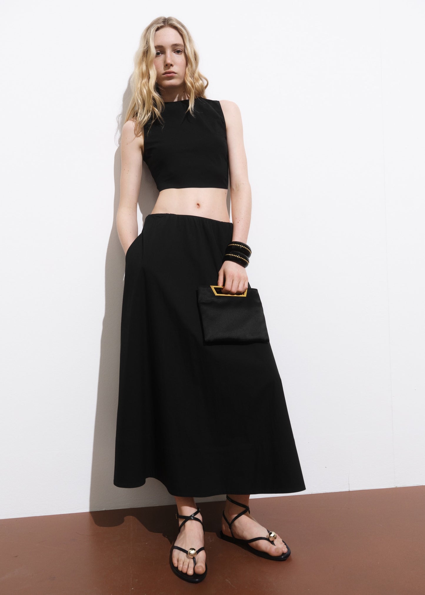 Flared cotton skirt