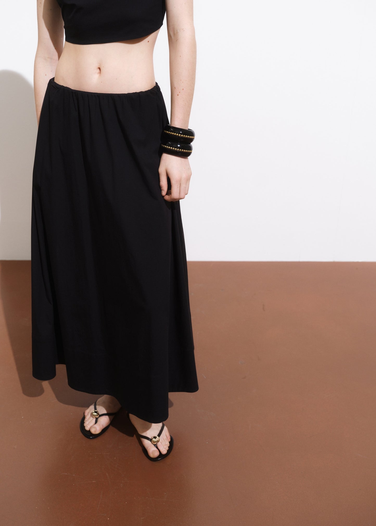 Flared cotton skirt