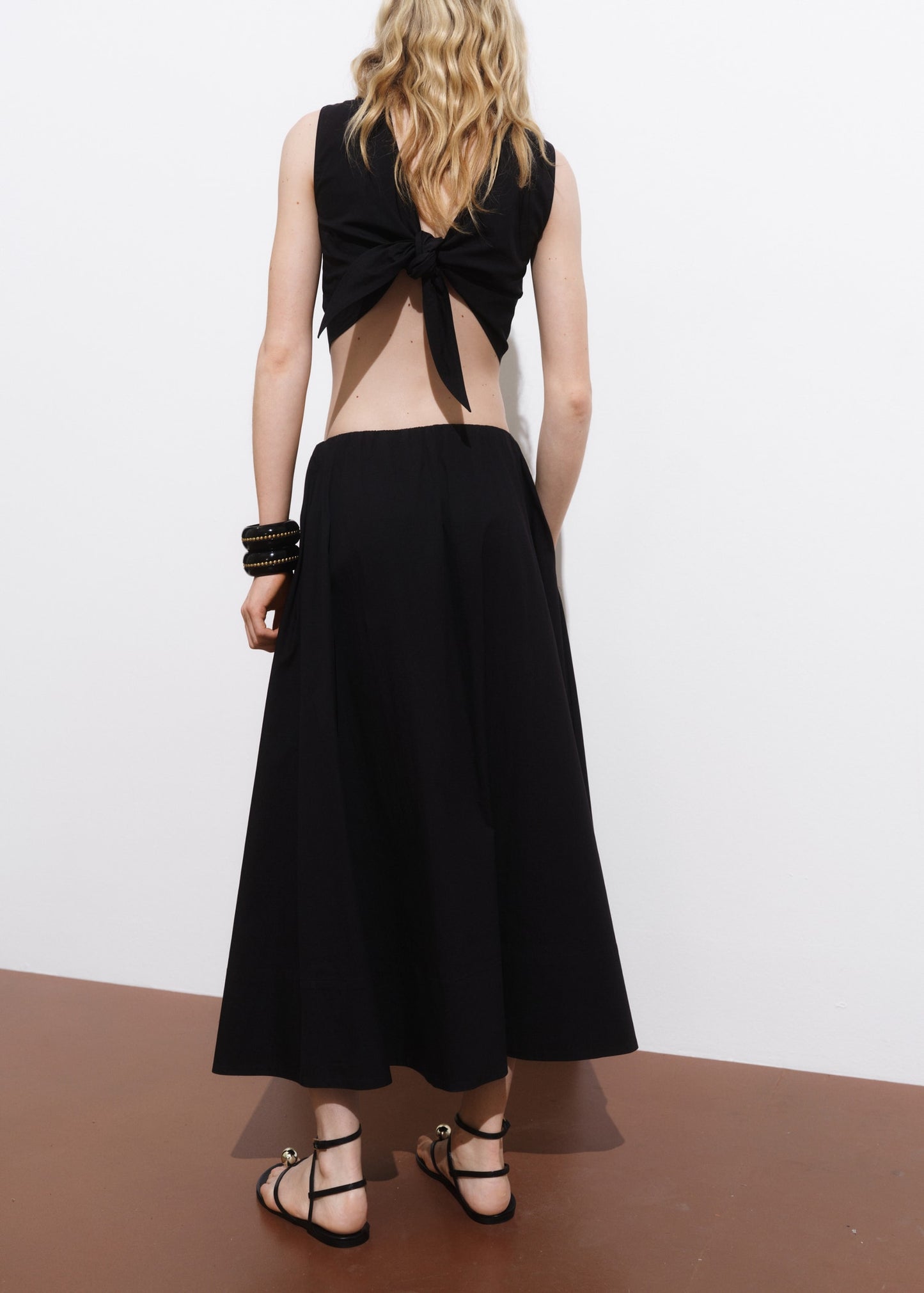 Flared cotton skirt