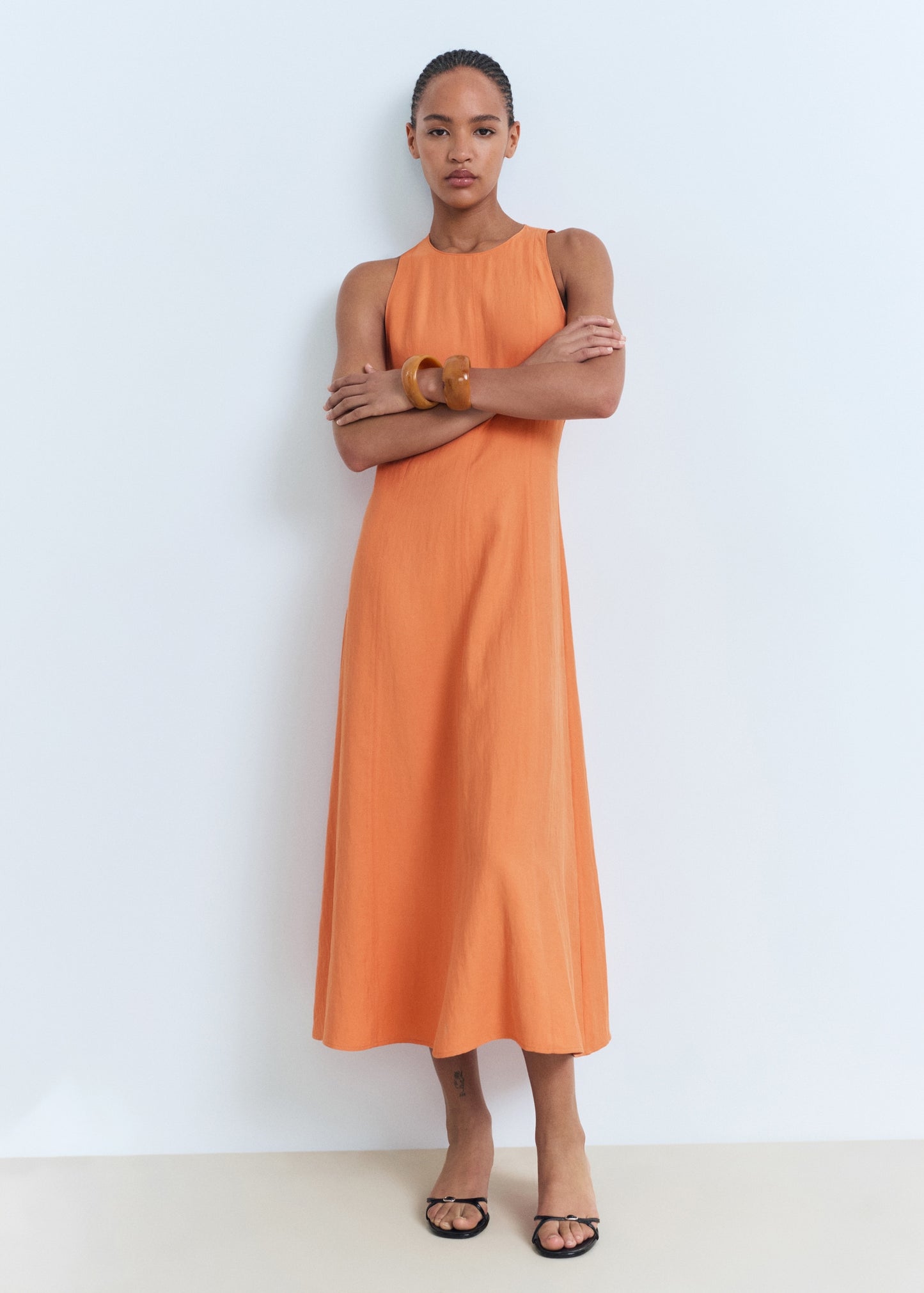 Flared midi-dress