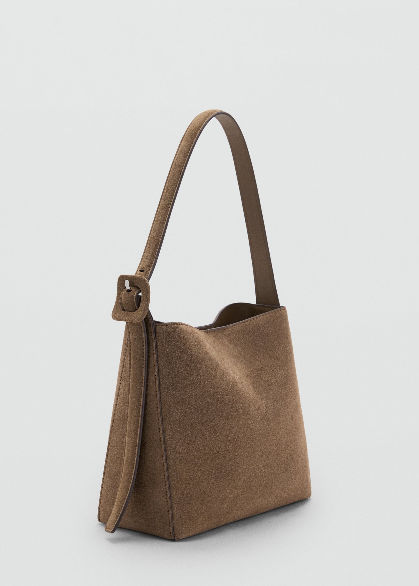 Suede leather shopper bag