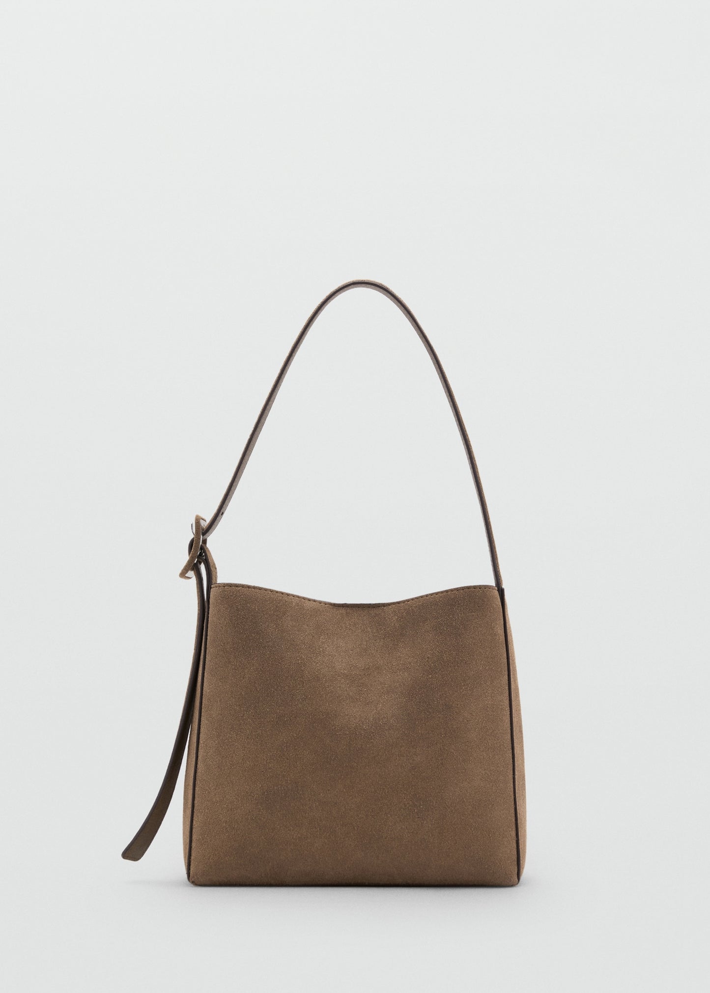 Suede leather shopper bag