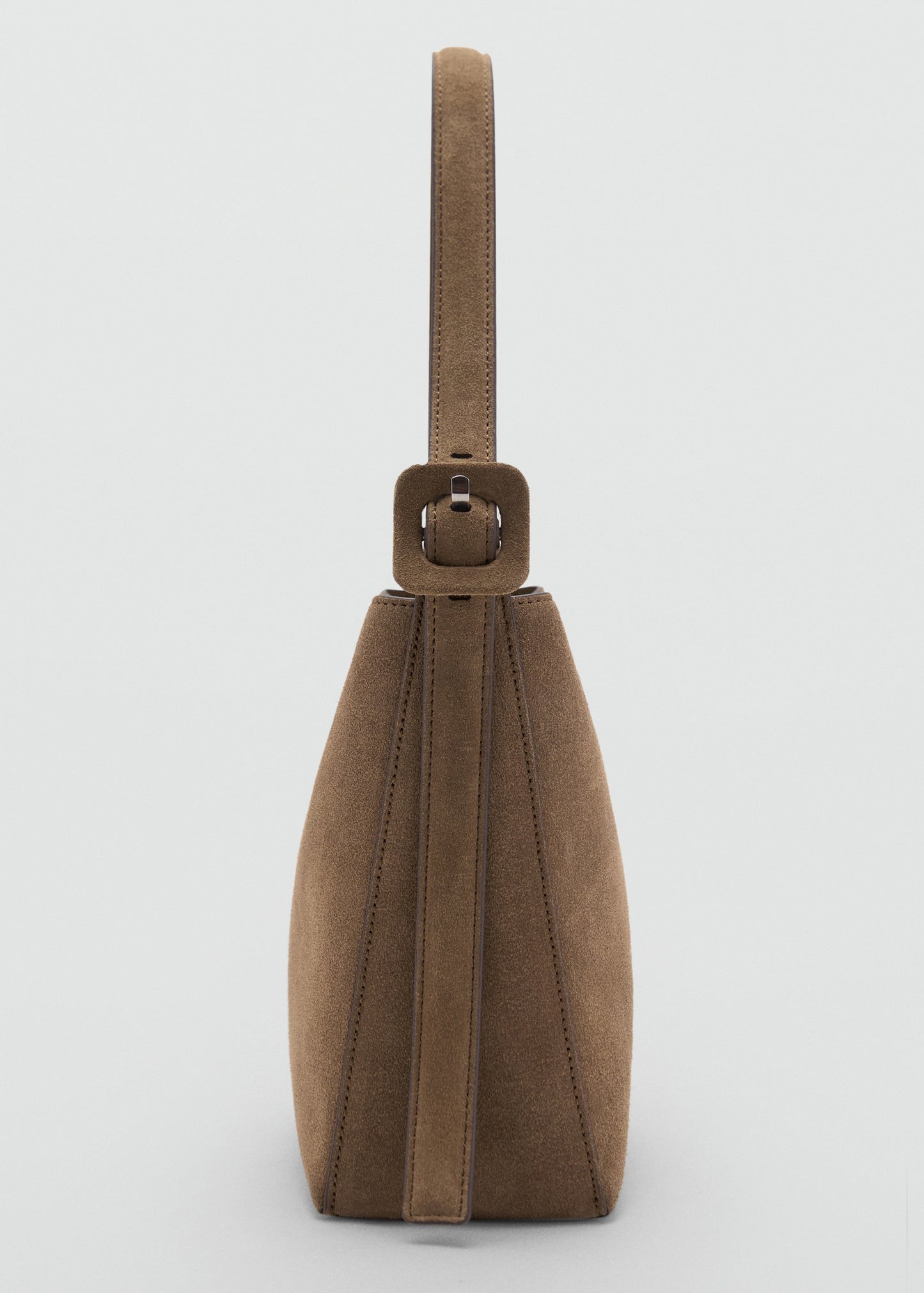 Suede leather shopper bag