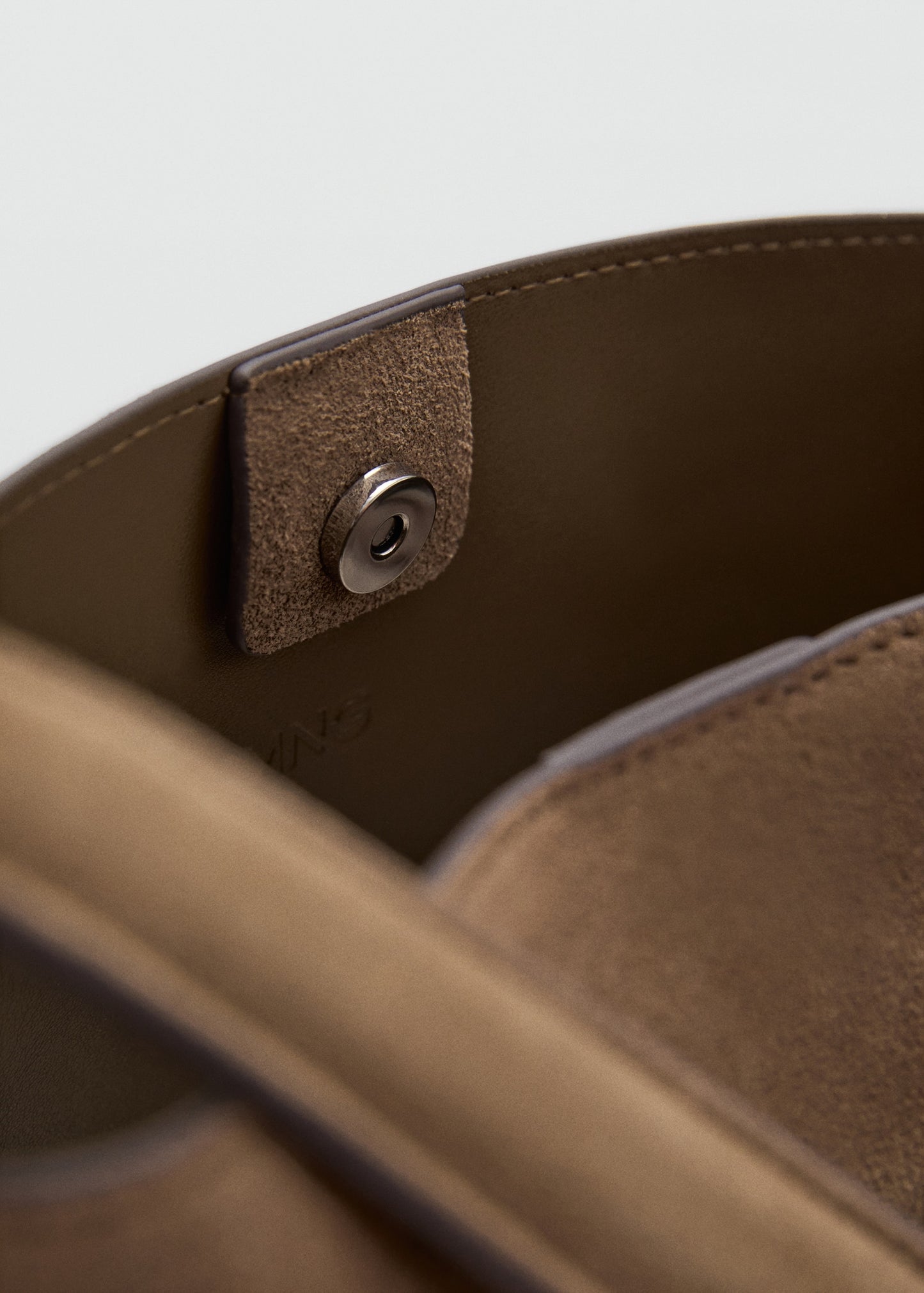 Suede leather shopper bag