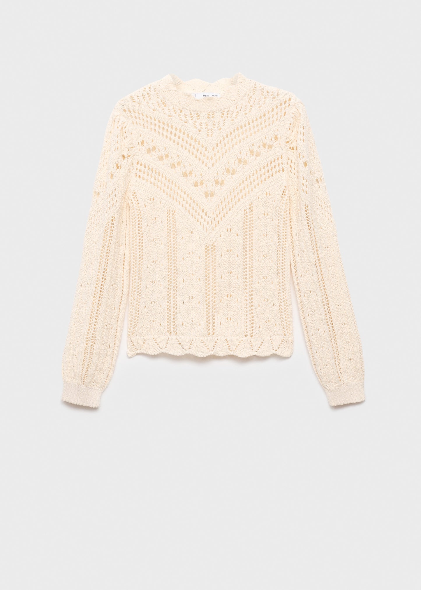 Knitted sweater with openwork details