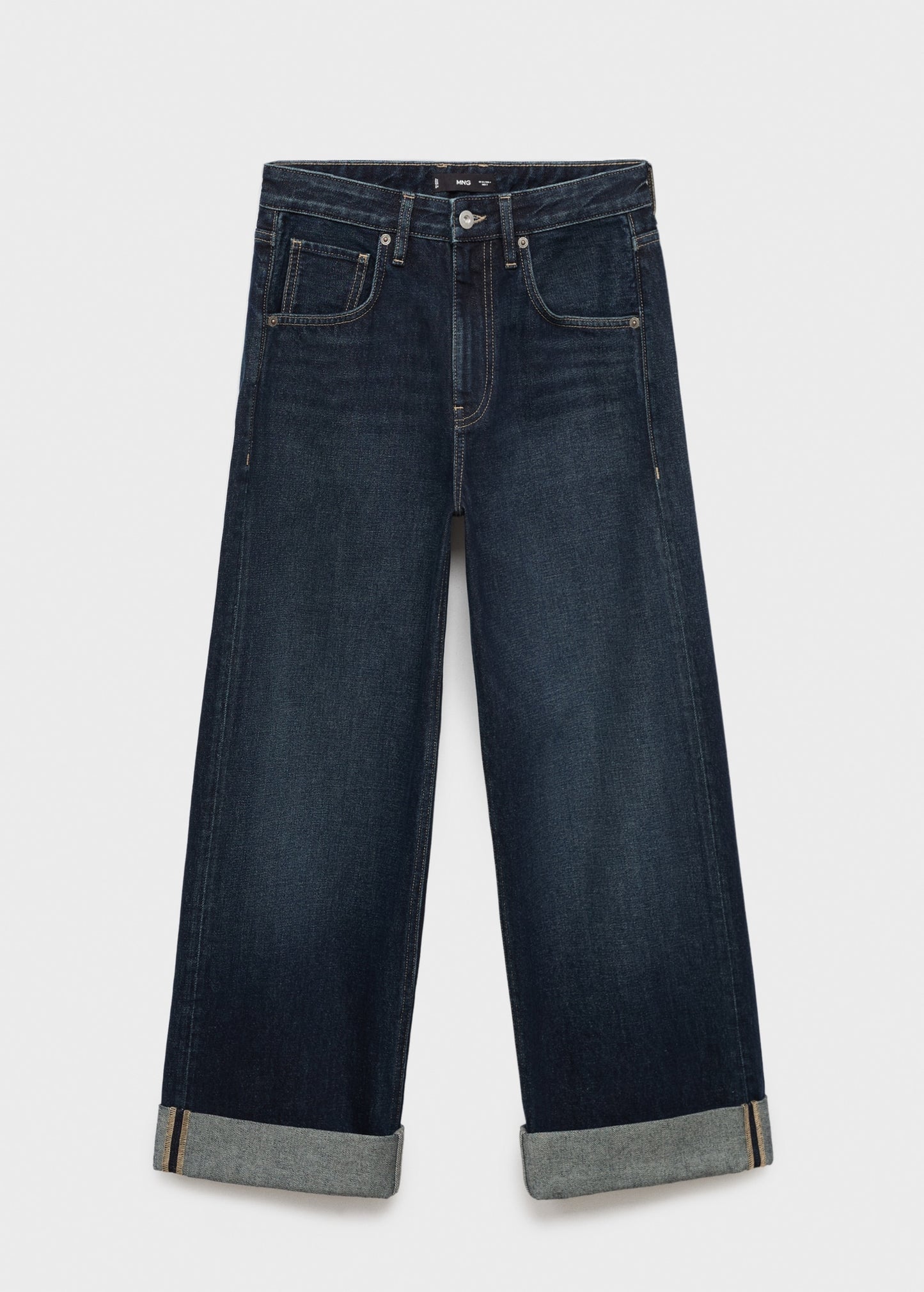 Wide-leg jeans with turn-up hem