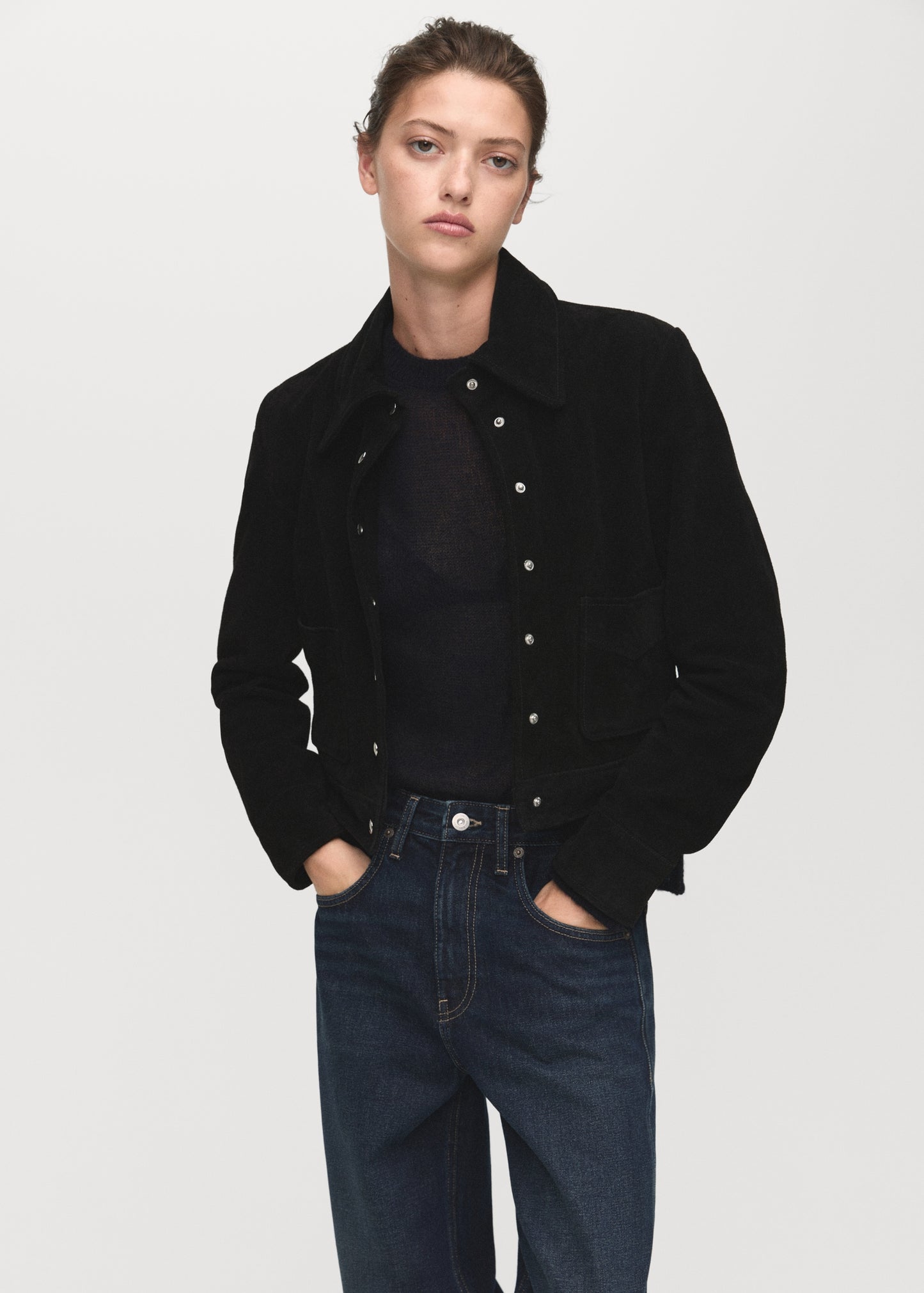 Wide-leg jeans with turn-up hem