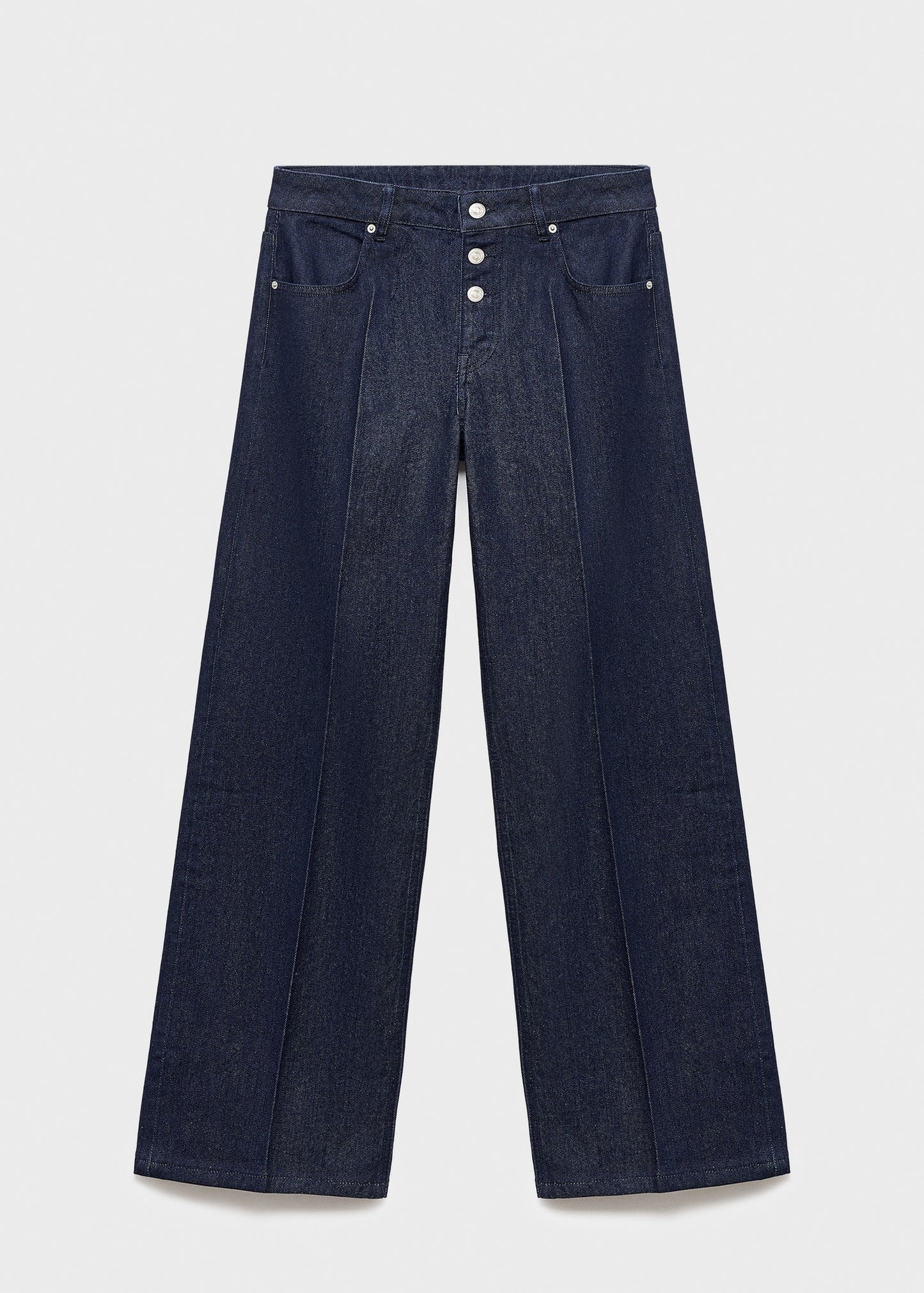 Low-rise straight-leg jeans with buttons