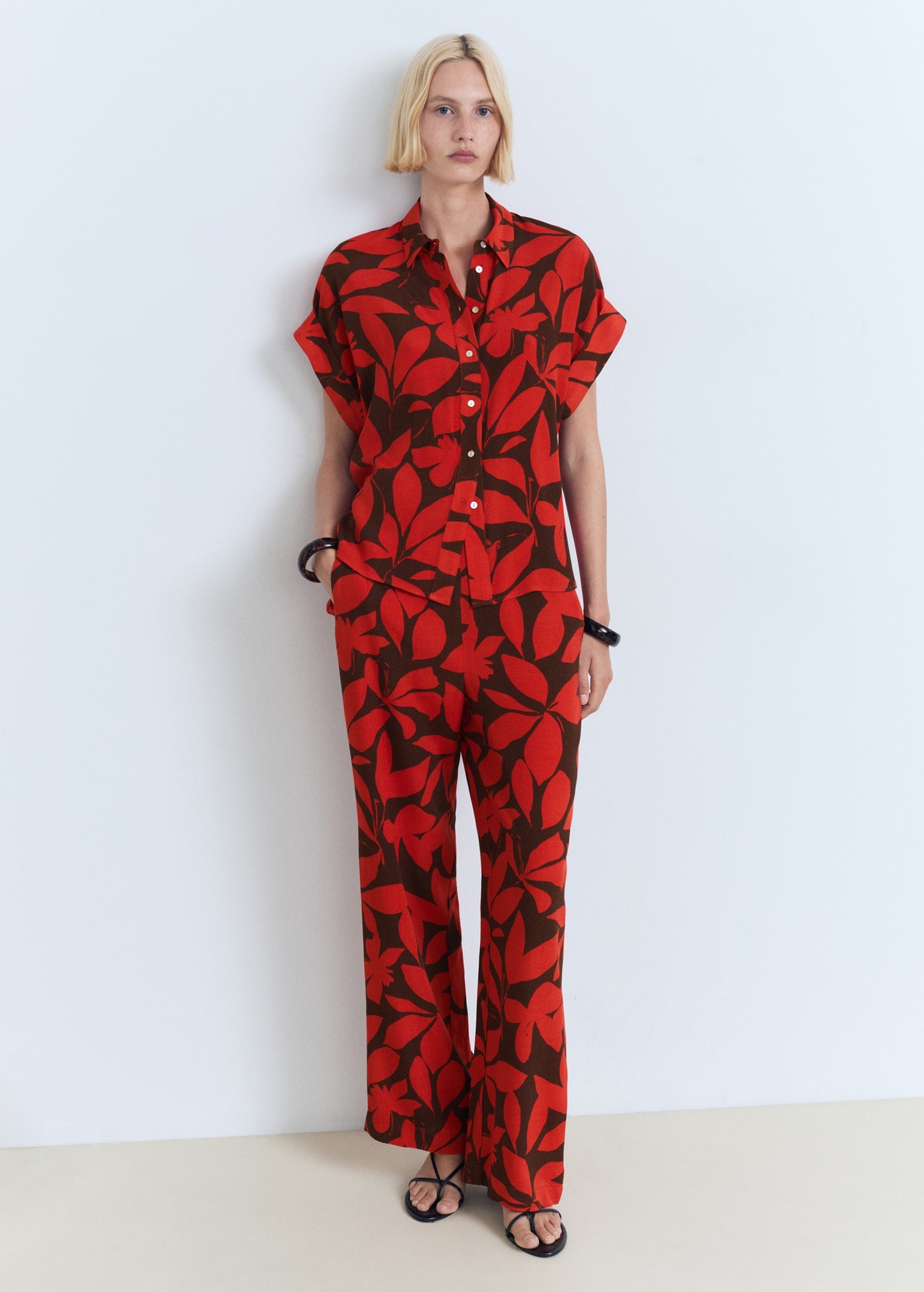 Flowy printed trousers