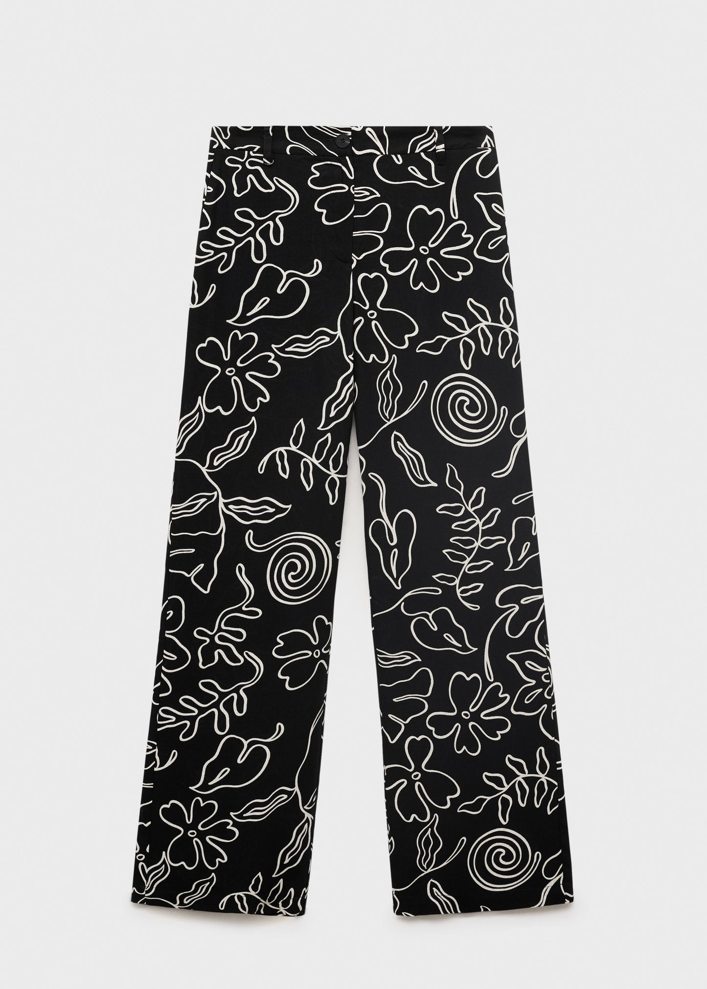 Floral print straight trousers